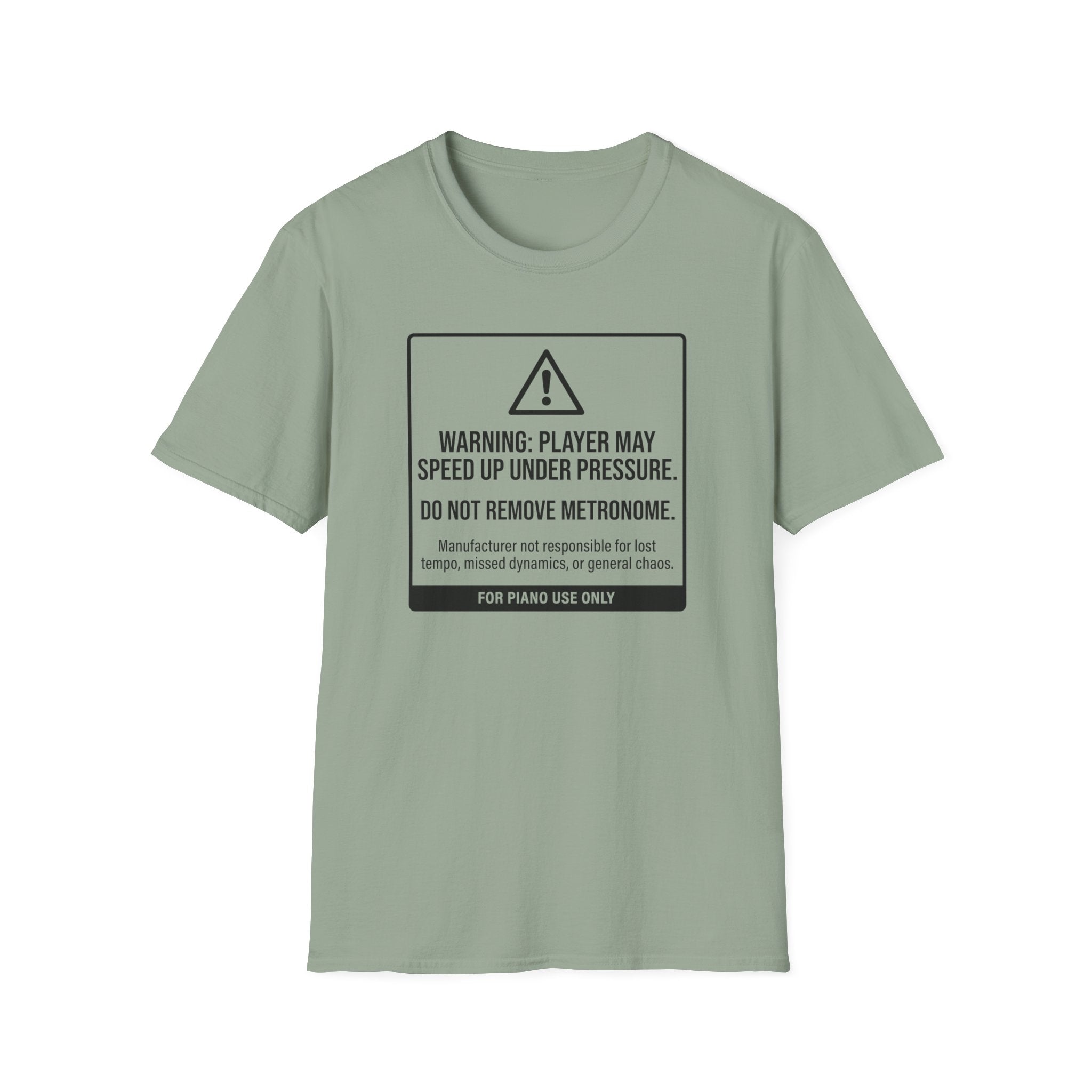 Warning. Player May Speed Up. Use Metronome" T-Shirt