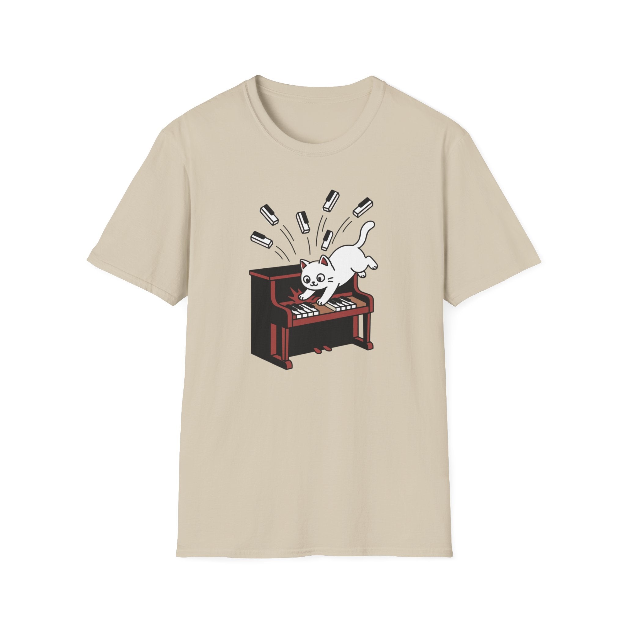 "Cute Cat Destroying Piano" T-Shirt
