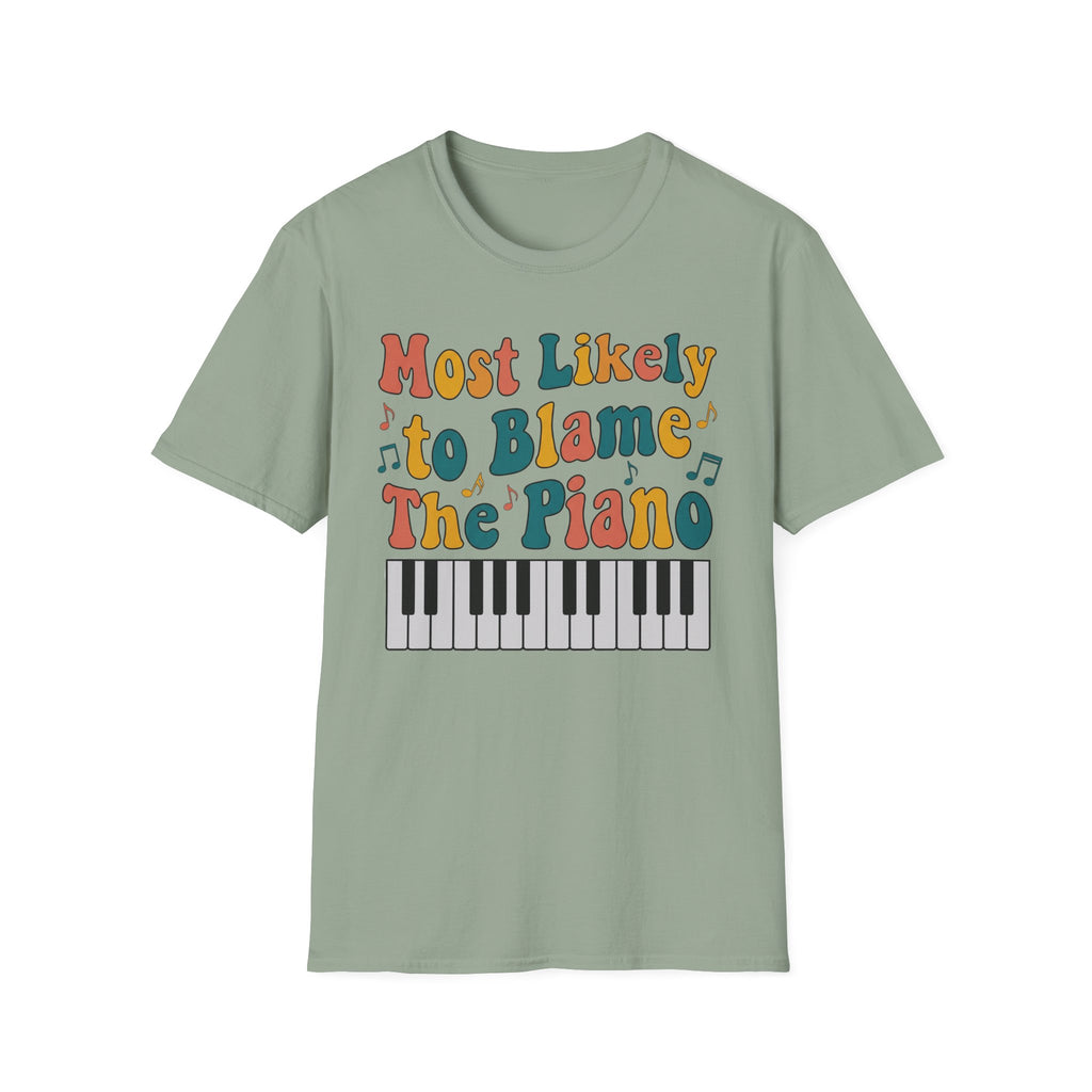 "Most Likely To Blame Piano" Retro T-Shirt