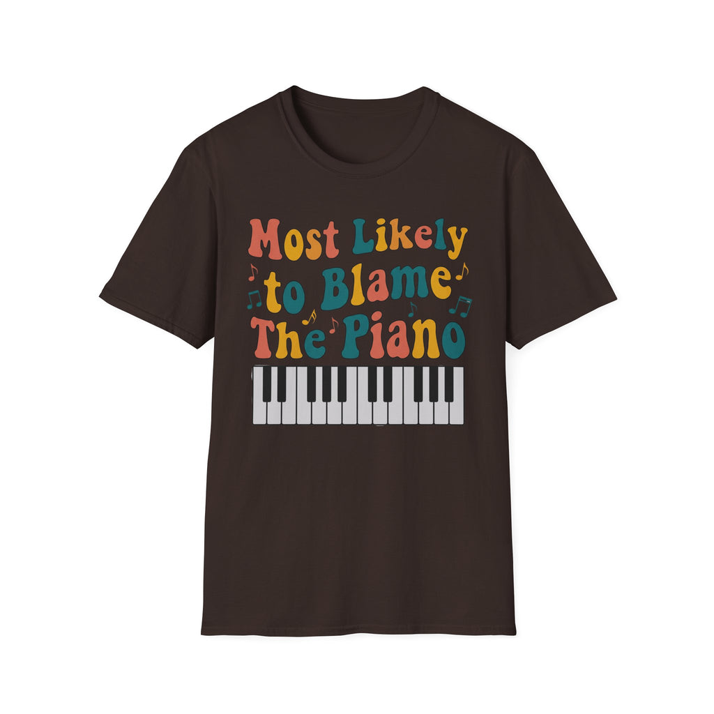 "Most Likely To Blame Piano" Retro T-Shirt