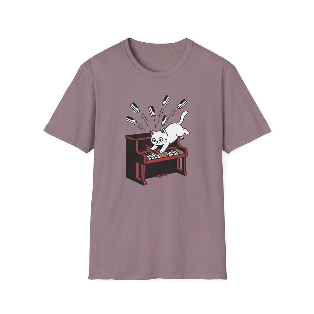"Cute Cat Destroying Piano" T-Shirt