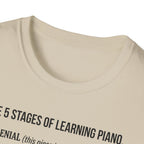"5 Stages of Learning Piano" T-Shirt