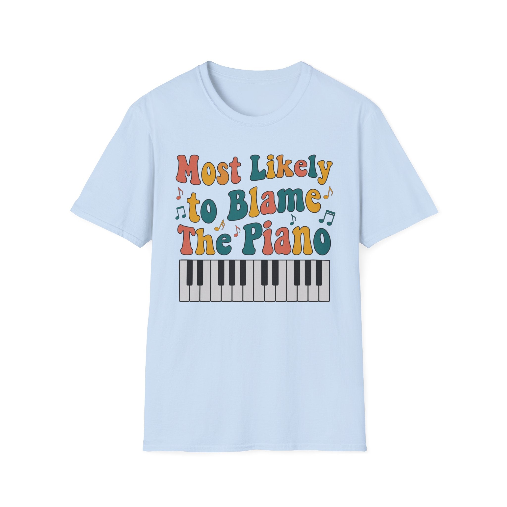 "Most Likely To Blame Piano" Retro T-Shirt