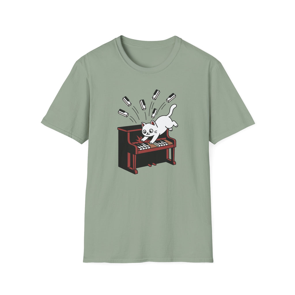 "Cute Cat Destroying Piano" T-Shirt