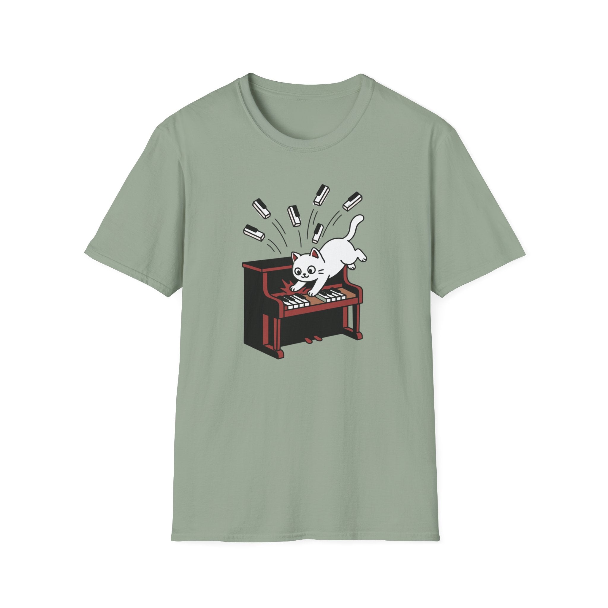"Cute Cat Destroying Piano" T-Shirt