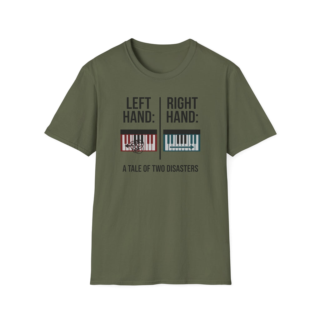 "Left Hand: Right Hand: A Tale of Two Disasters" T-Shirt