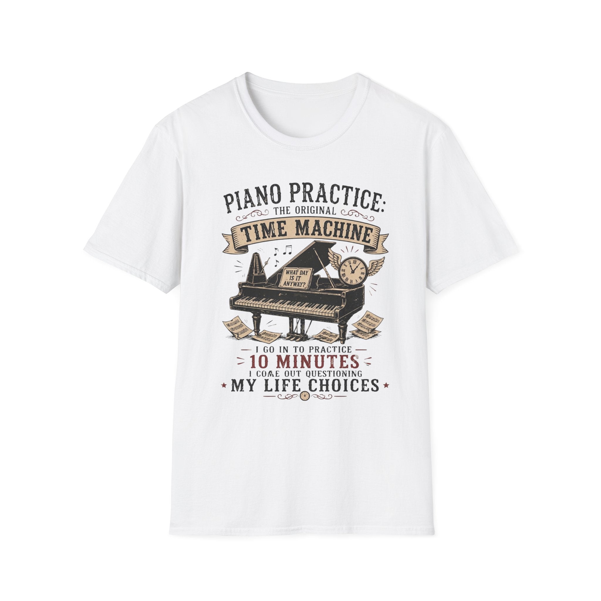 "Piano Practice Time Machine" T-Shirt