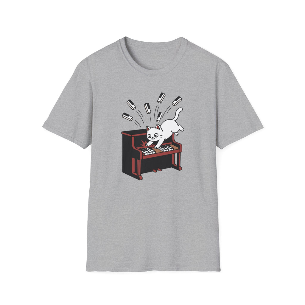 "Cute Cat Destroying Piano" T-Shirt