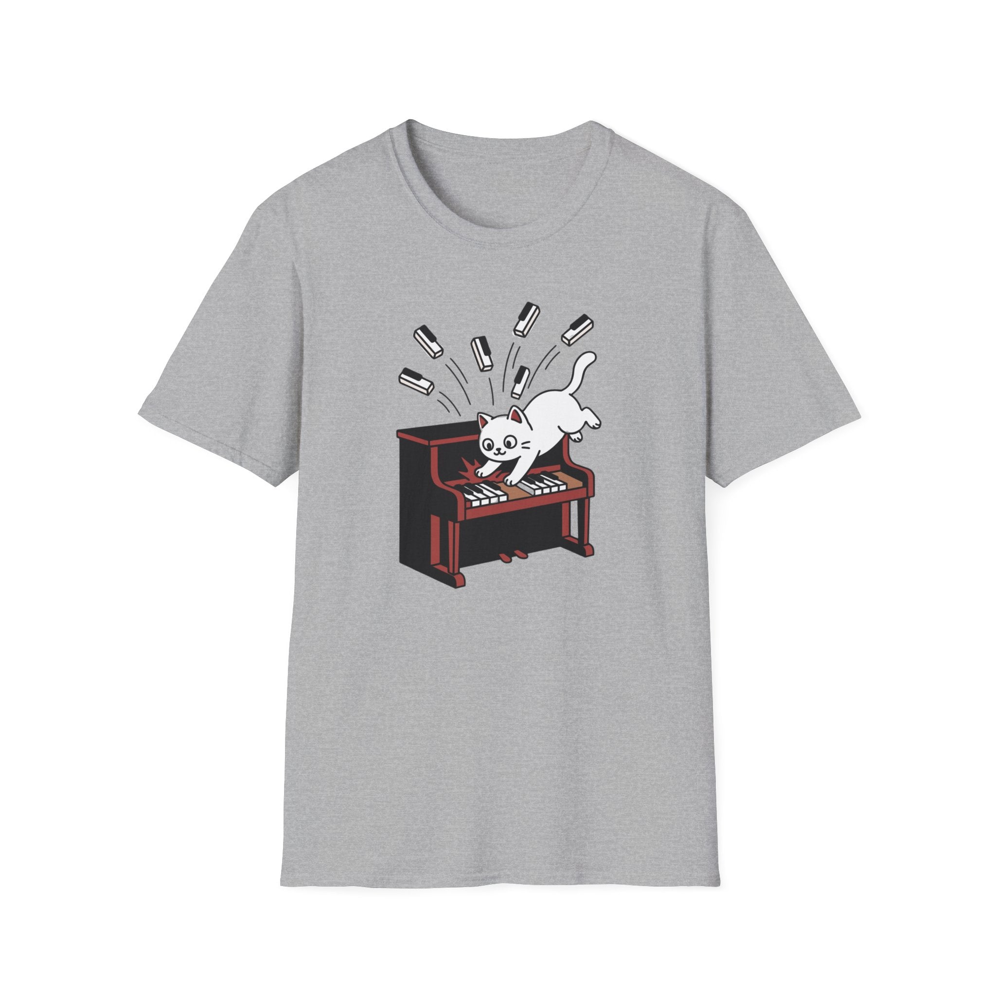 "Cute Cat Destroying Piano" T-Shirt