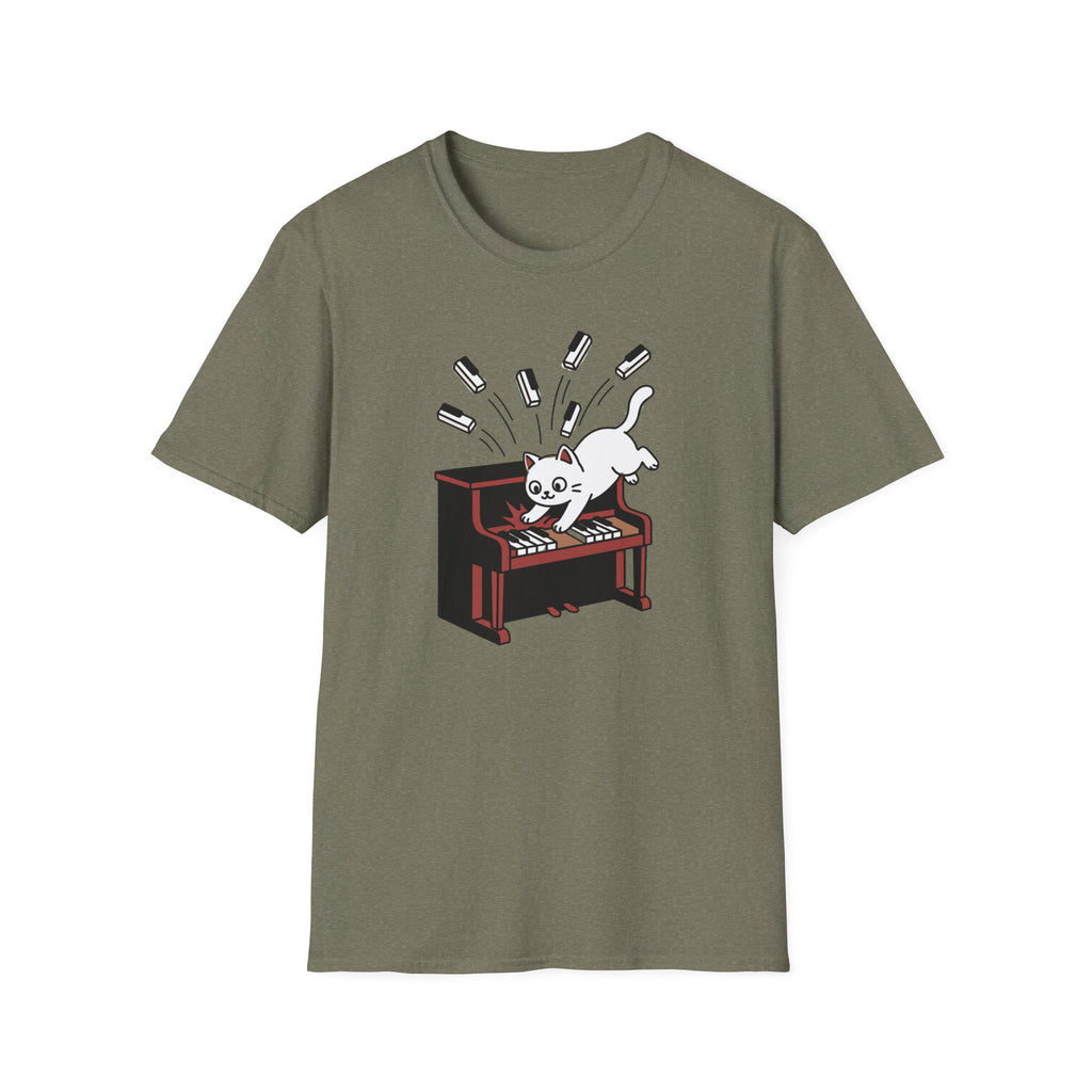 "Cute Cat Destroying Piano" T-Shirt
