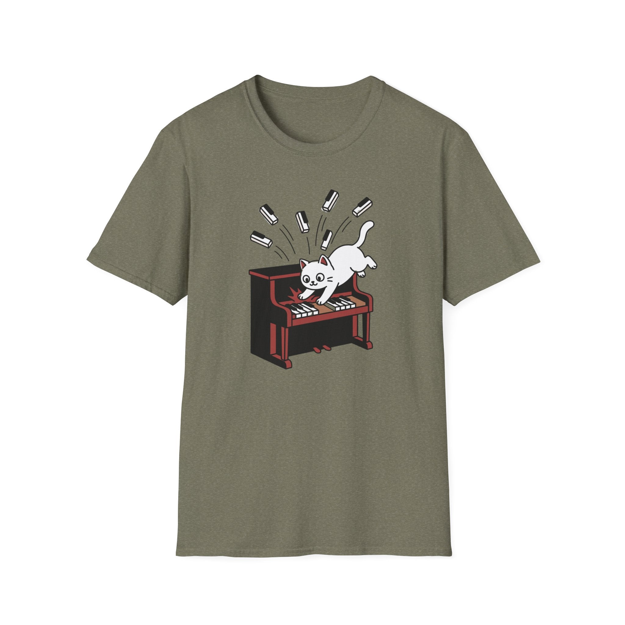 "Cute Cat Destroying Piano" T-Shirt