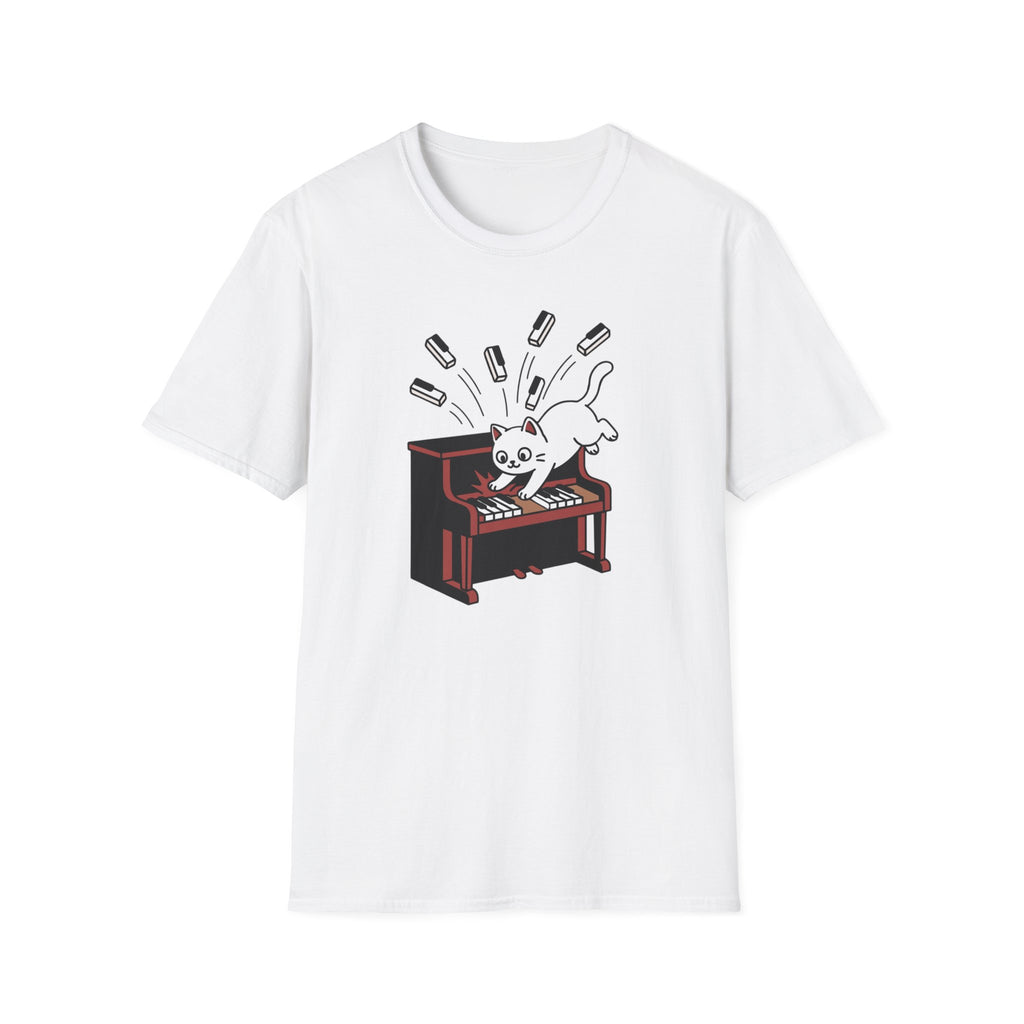 "Cute Cat Destroying Piano" T-Shirt