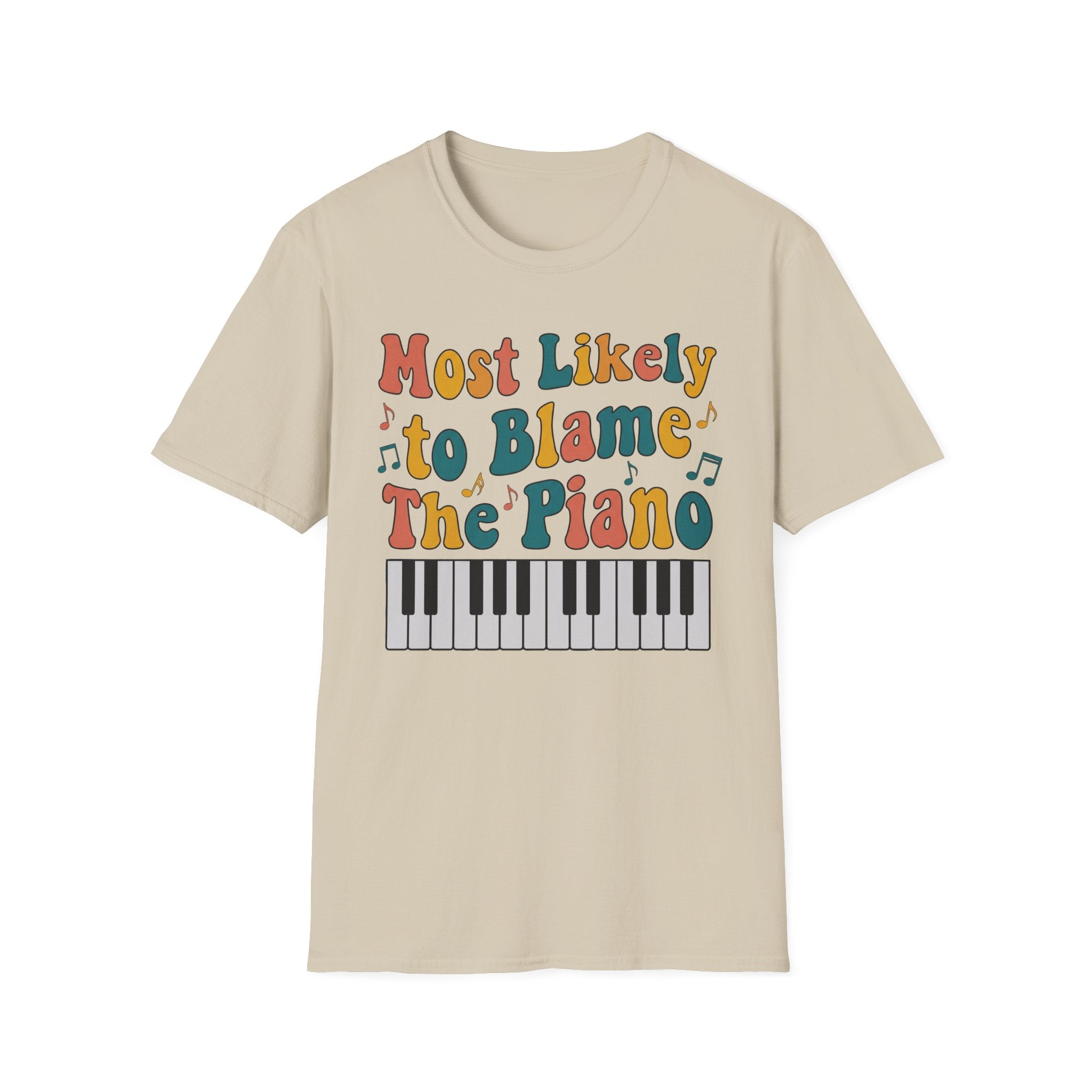 "Most Likely To Blame Piano" Retro T-Shirt