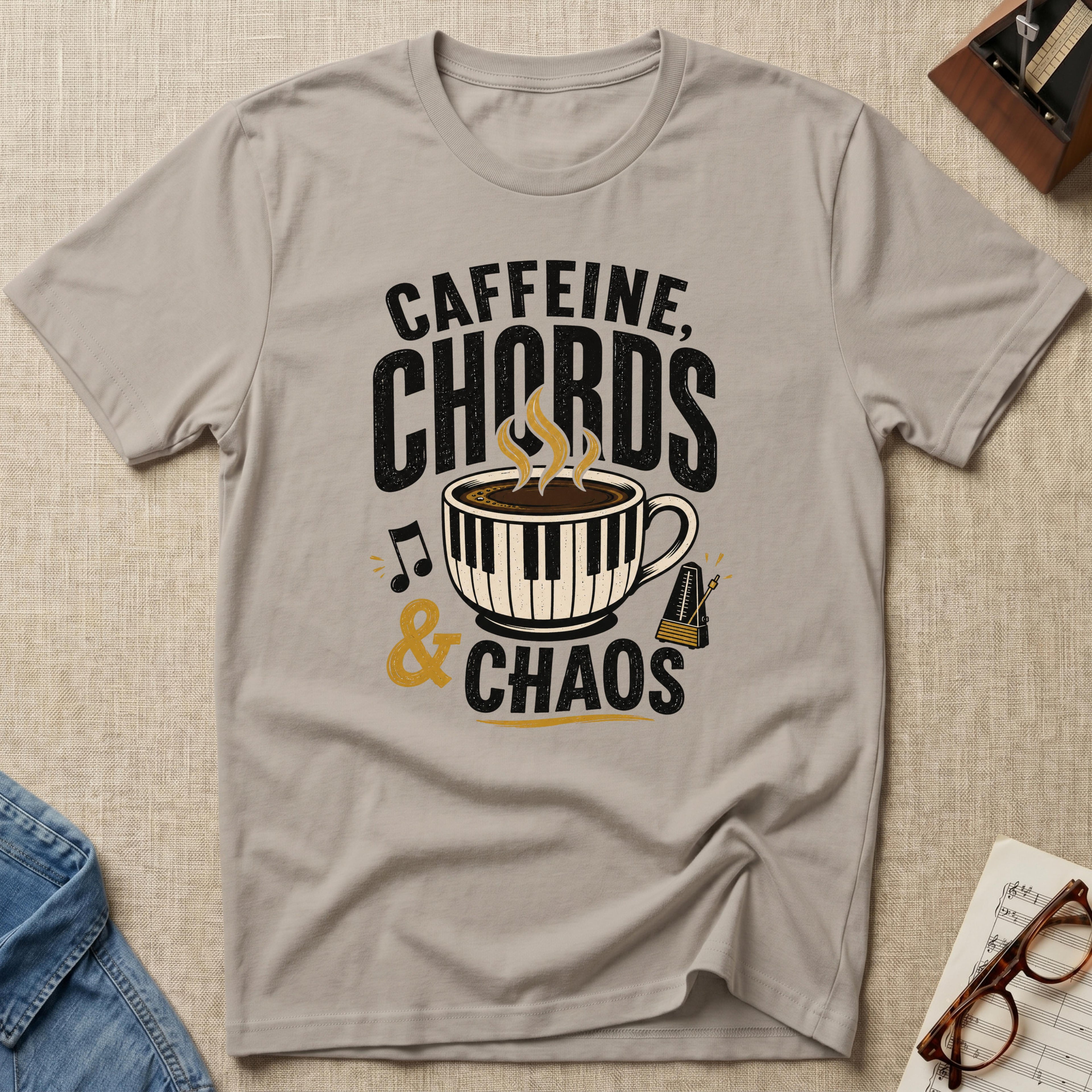 "Caffeine, Chords & Chaos" T-Shirt
