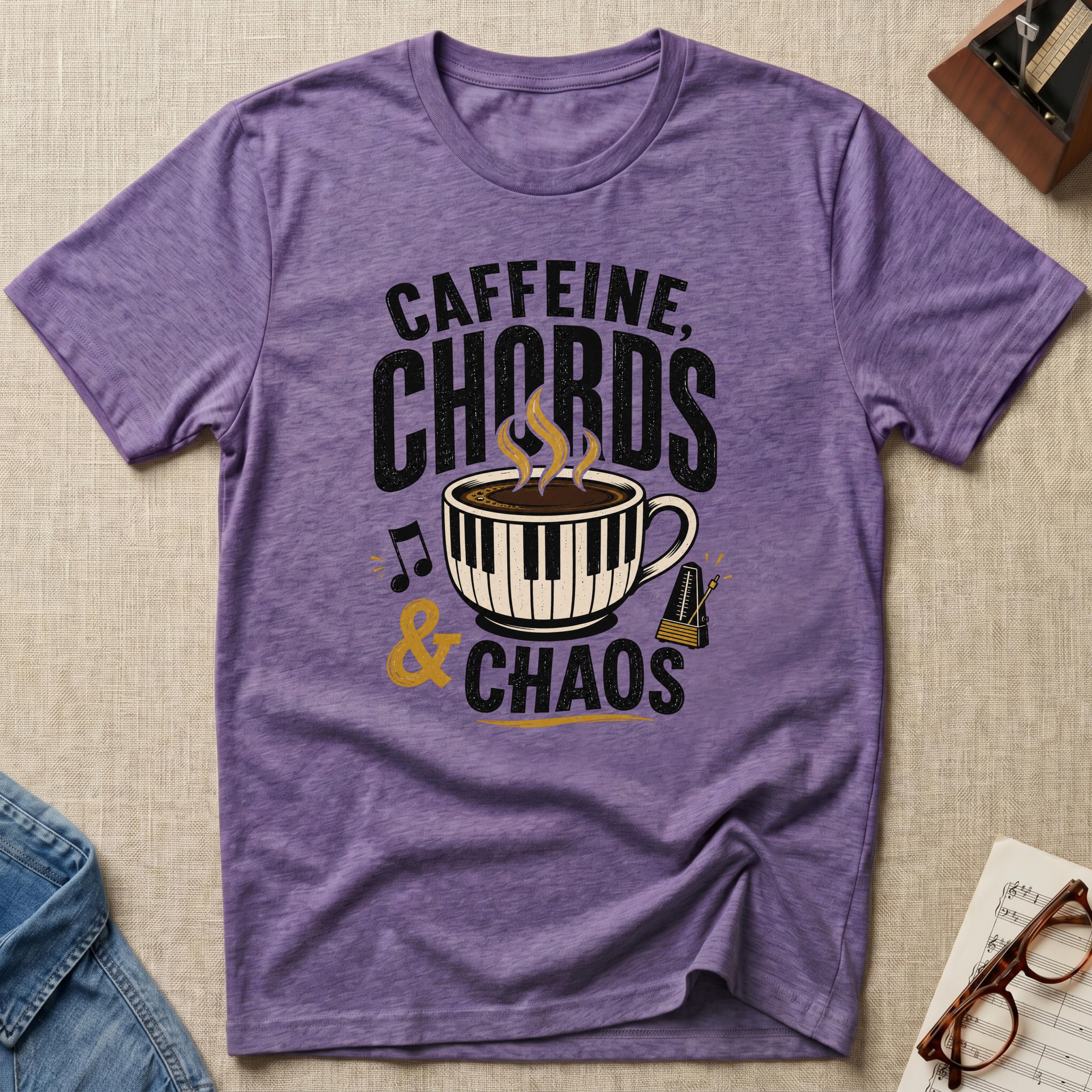 "Caffeine, Chords & Chaos" T-Shirt