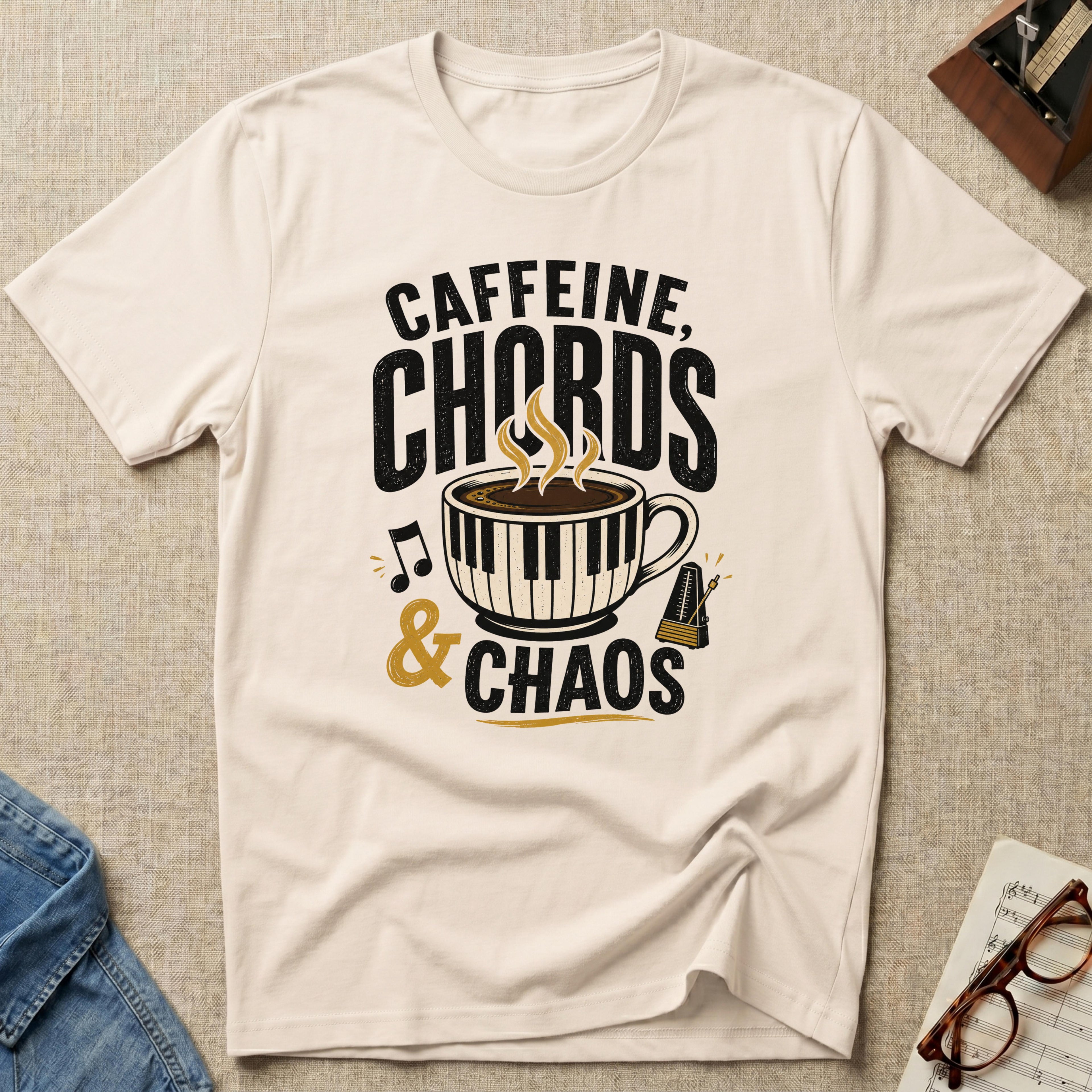"Caffeine, Chords & Chaos" T-Shirt
