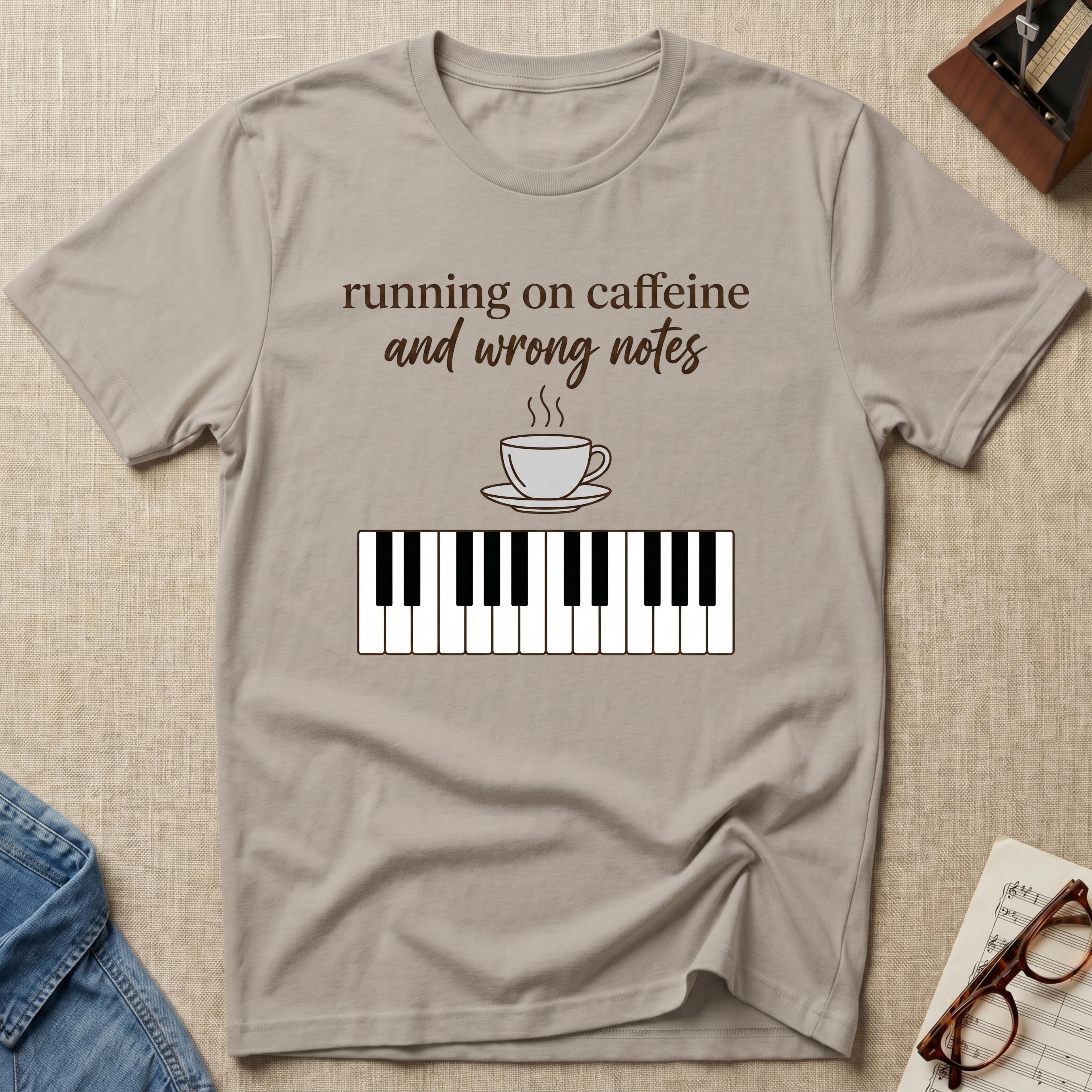 "Caffeine and Wrong Notes 1" T-Shirt