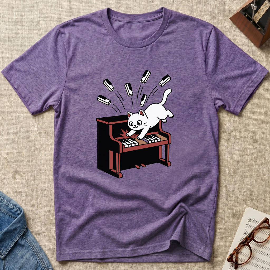 Cute Cat Destroying Piano T-Shirt