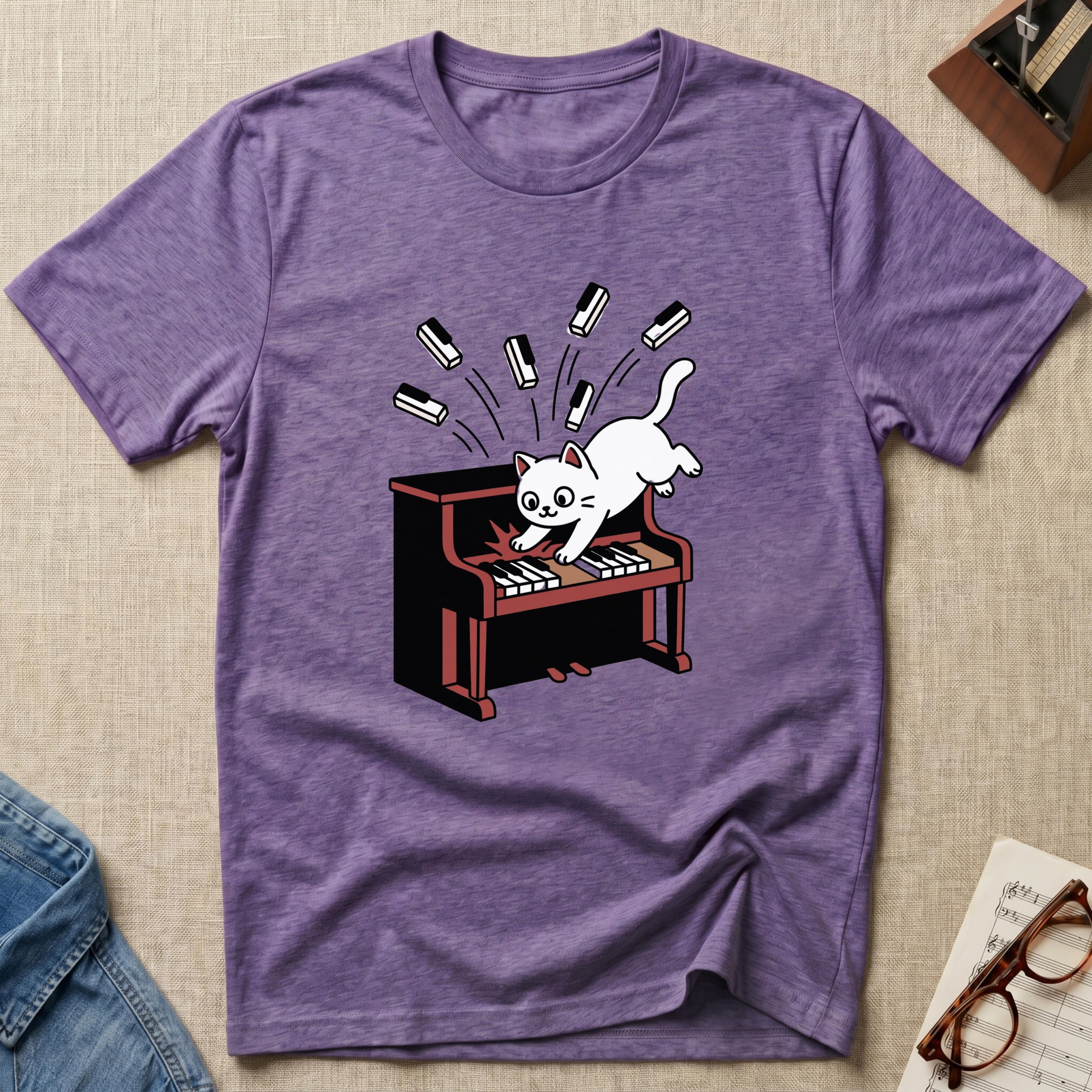 Cute Cat Destroying Piano T-Shirt