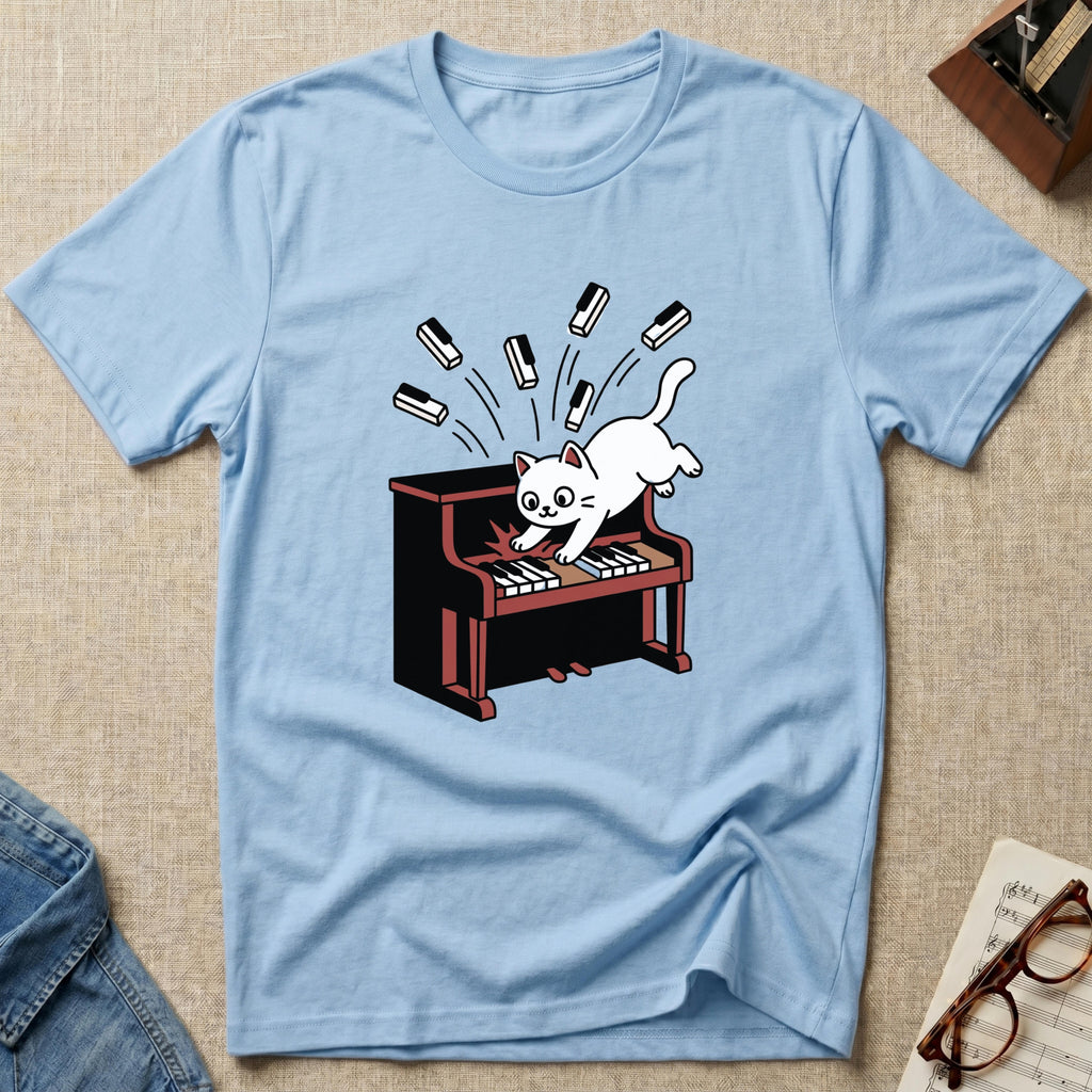 Cute Cat Destroying Piano T-Shirt