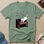 Cute Cat Destroying Piano T-Shirt