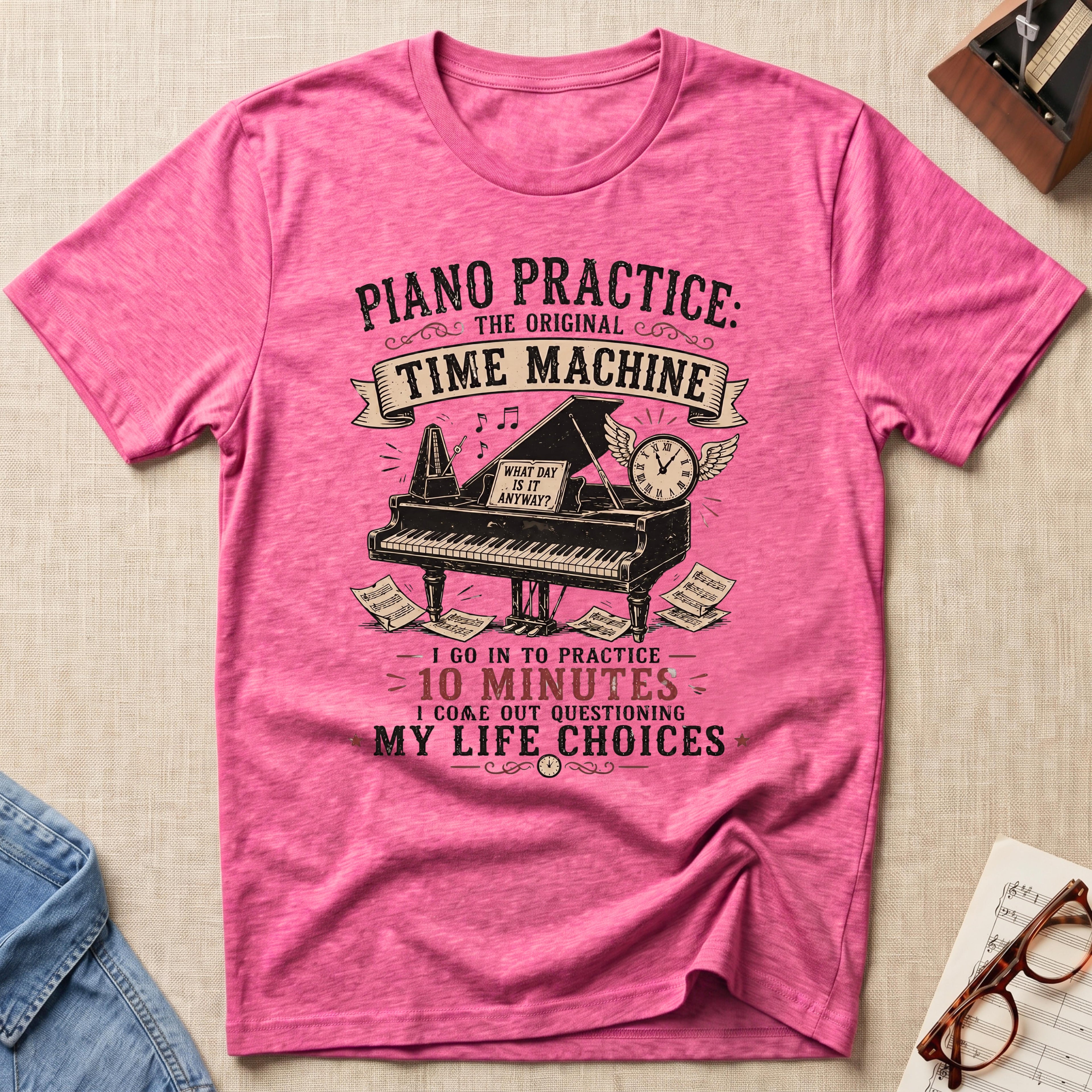 Piano Practice Time Machine T-Shirt