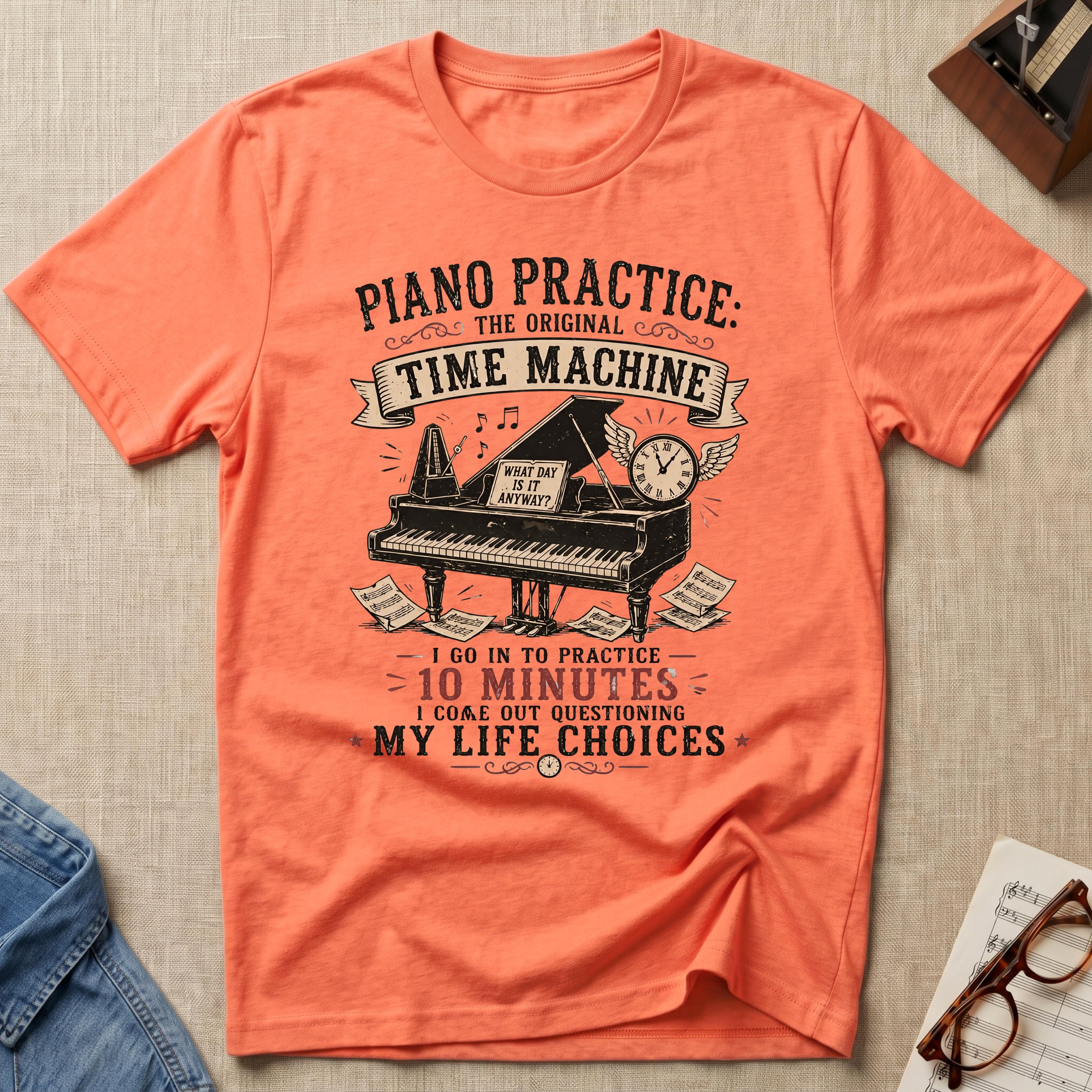 Piano Practice Time Machine T-Shirt