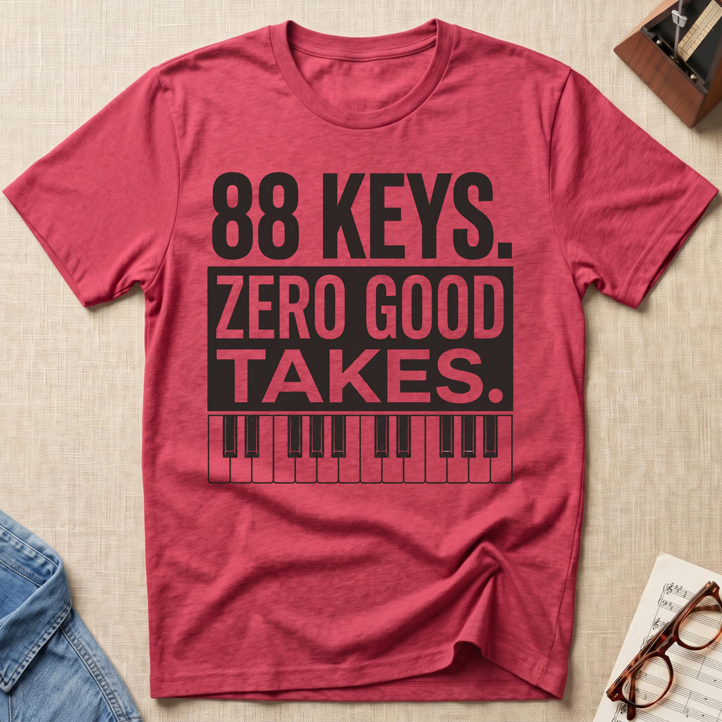 "88 Keys. Zero Good Takes" T-Shirt