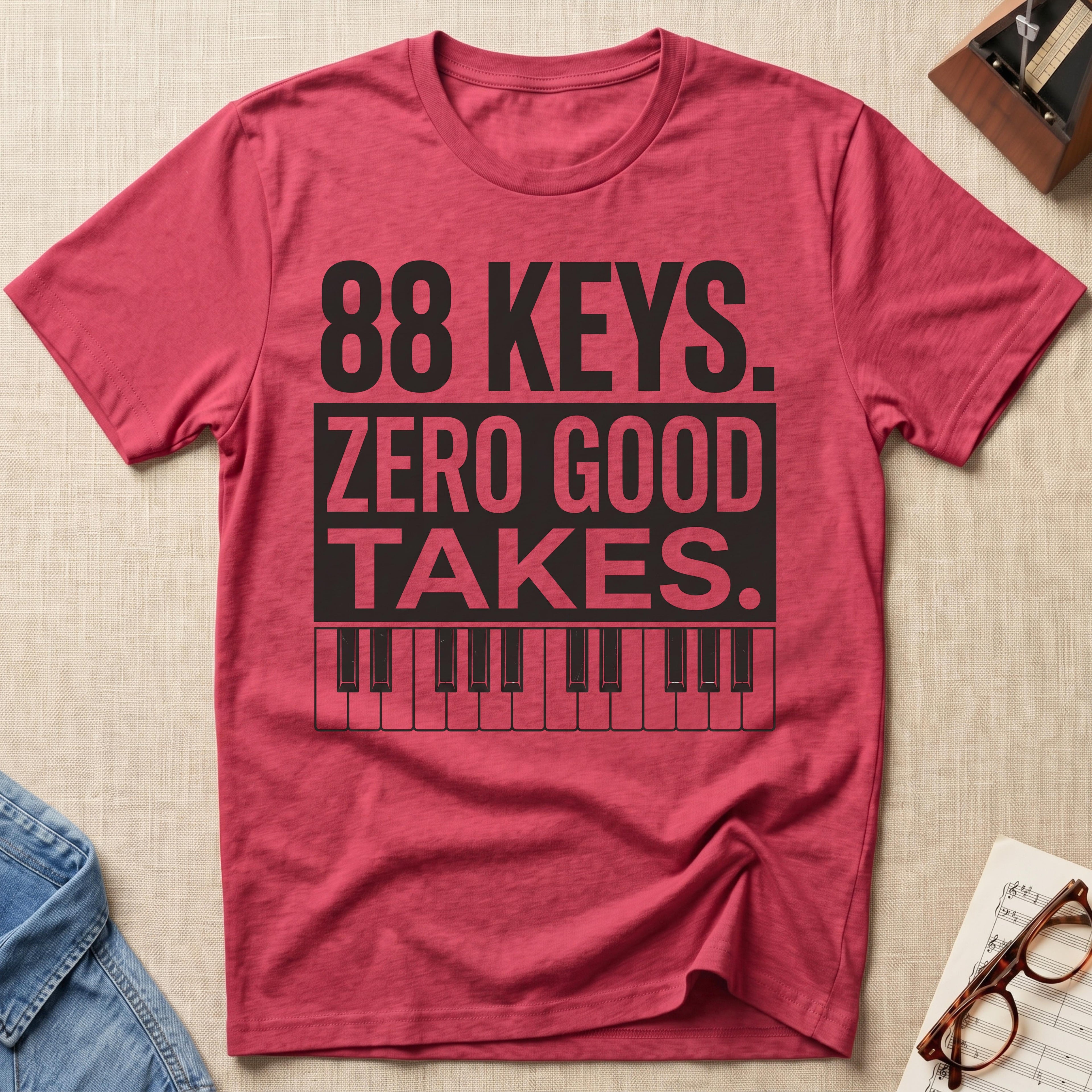 "88 Keys. Zero Good Takes" T-Shirt