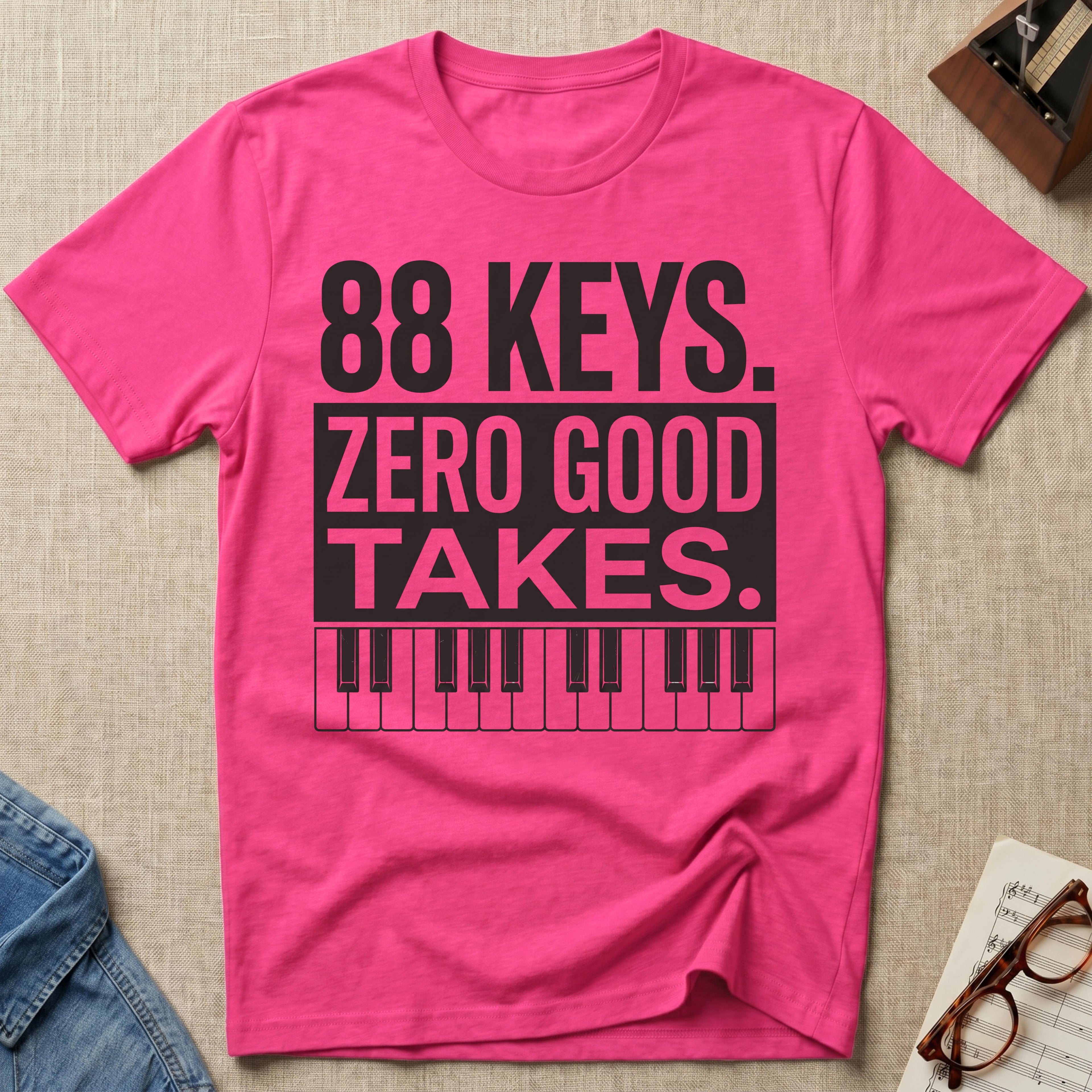 "88 Keys. Zero Good Takes" T-Shirt