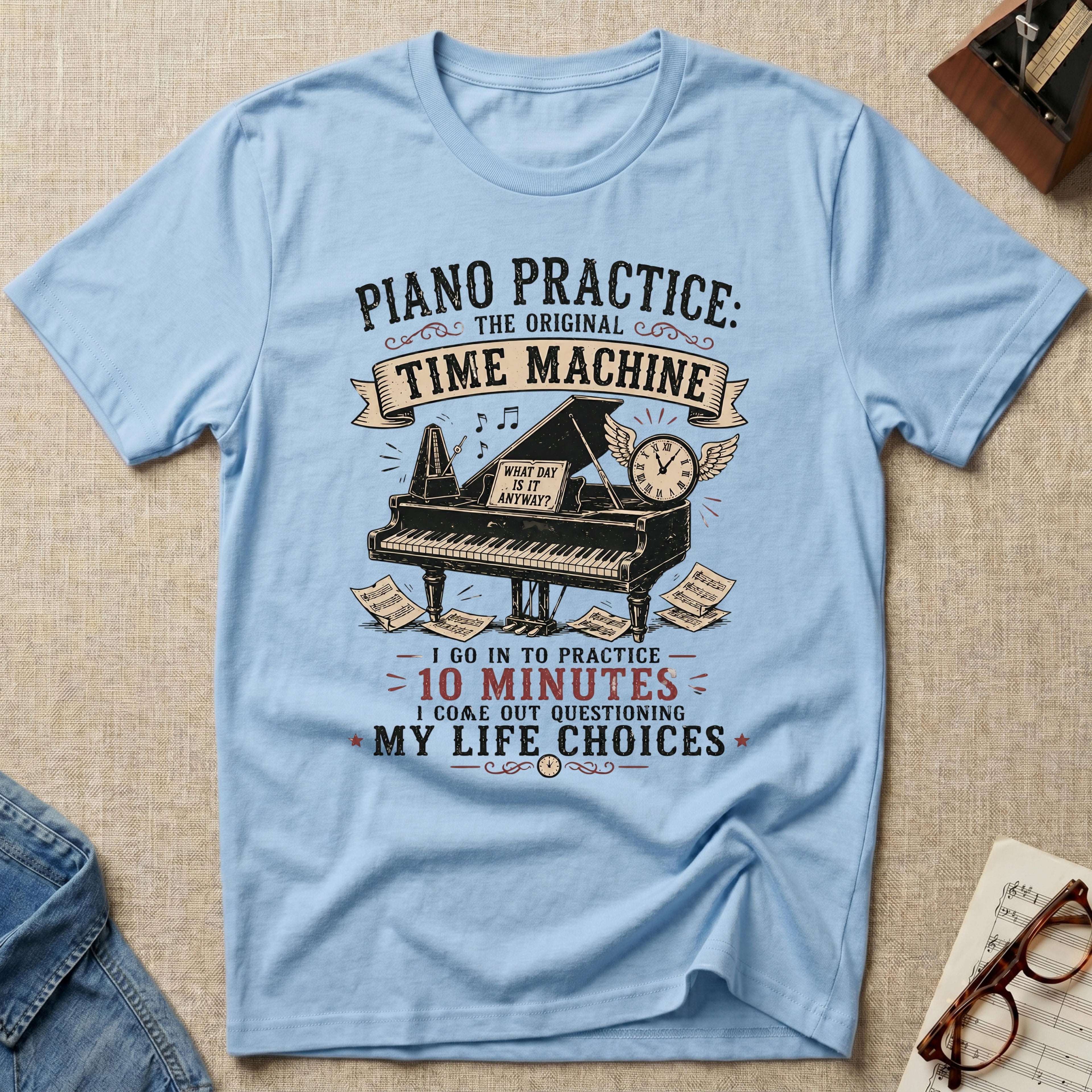 Piano Practice Time Machine T-Shirt