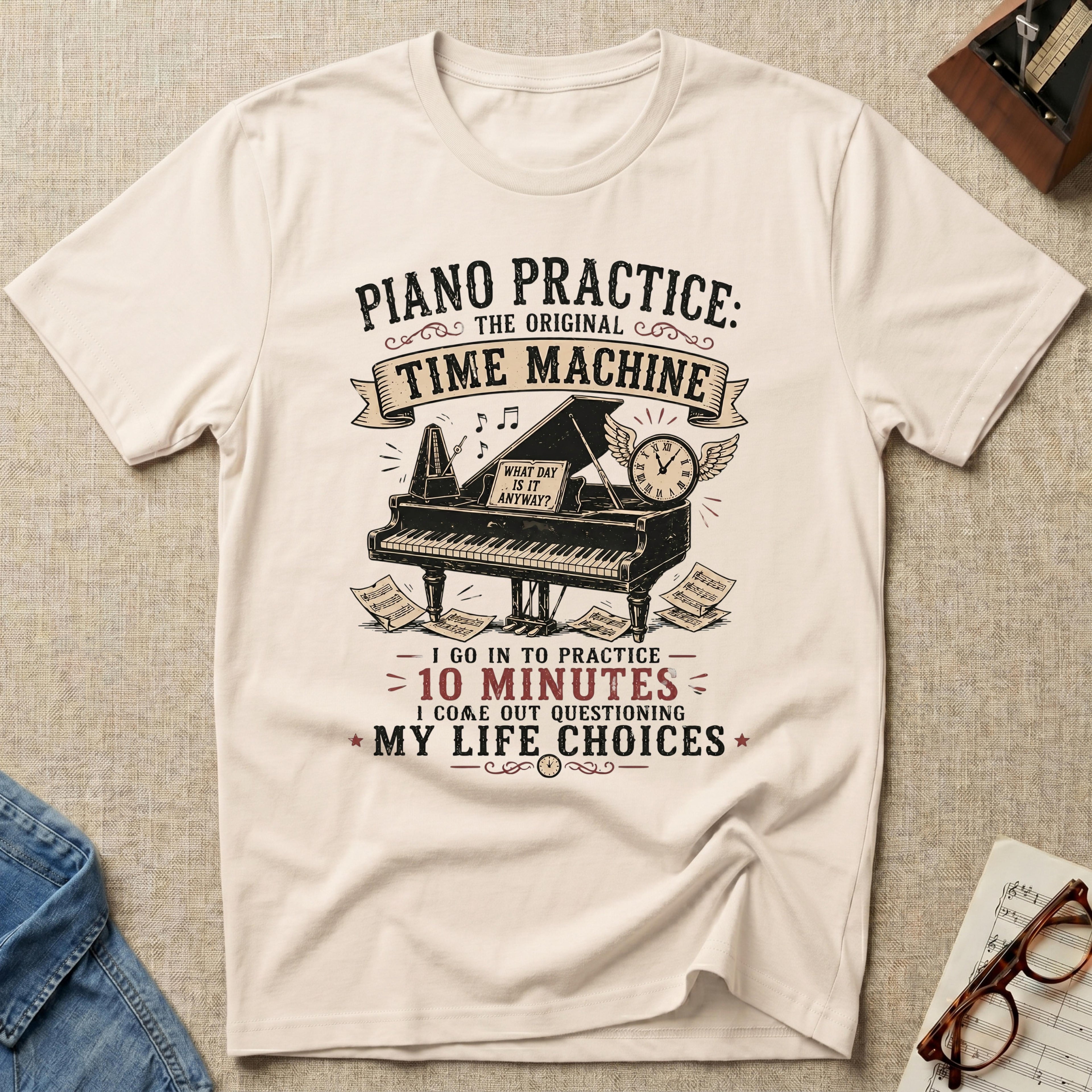 Piano Practice Time Machine T-Shirt