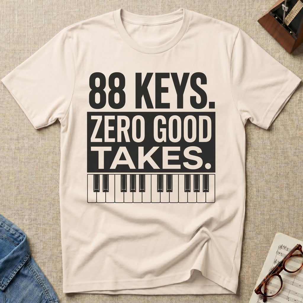 "88 Keys. Zero Good Takes" T-Shirt