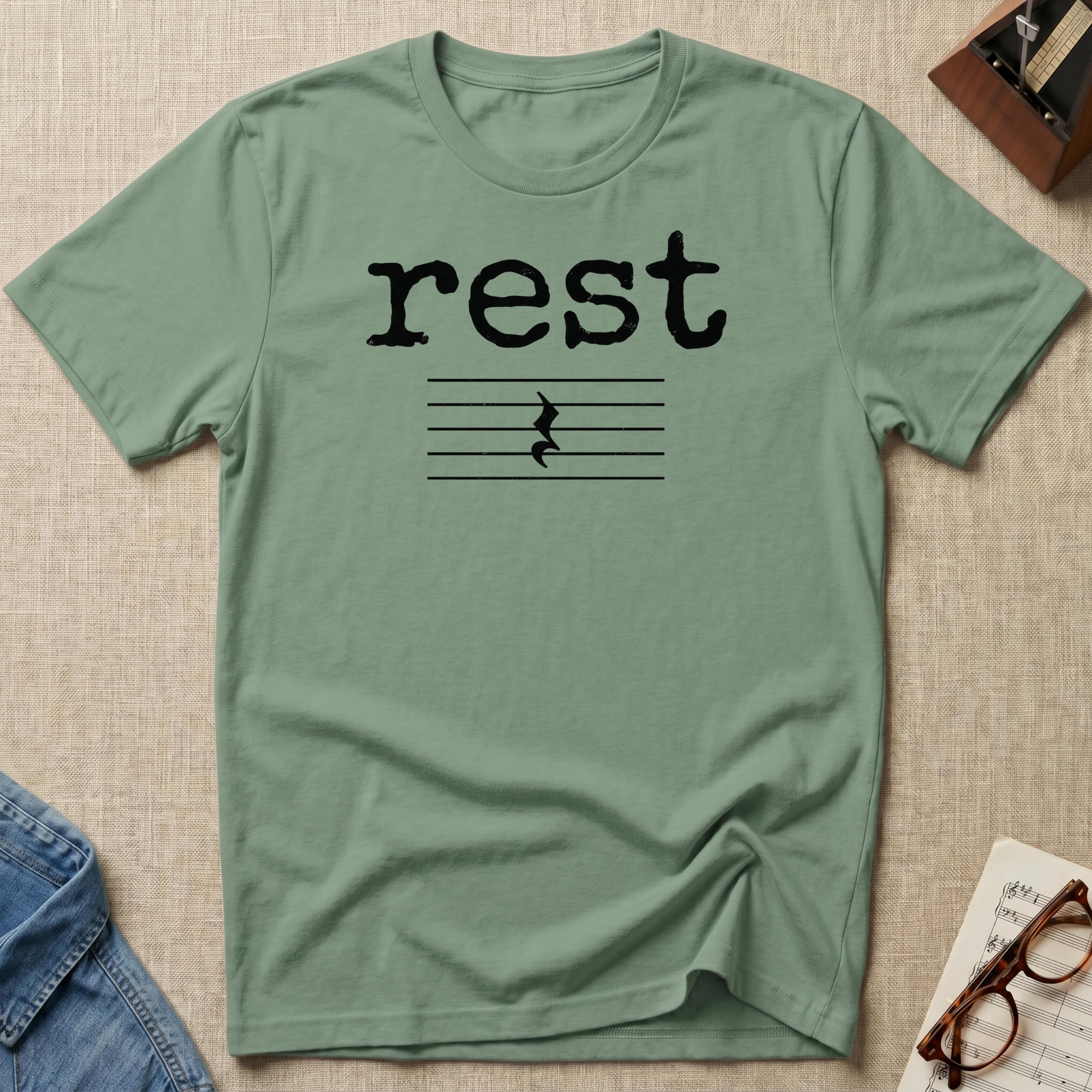 Rest Typewriter Font T-Shirt