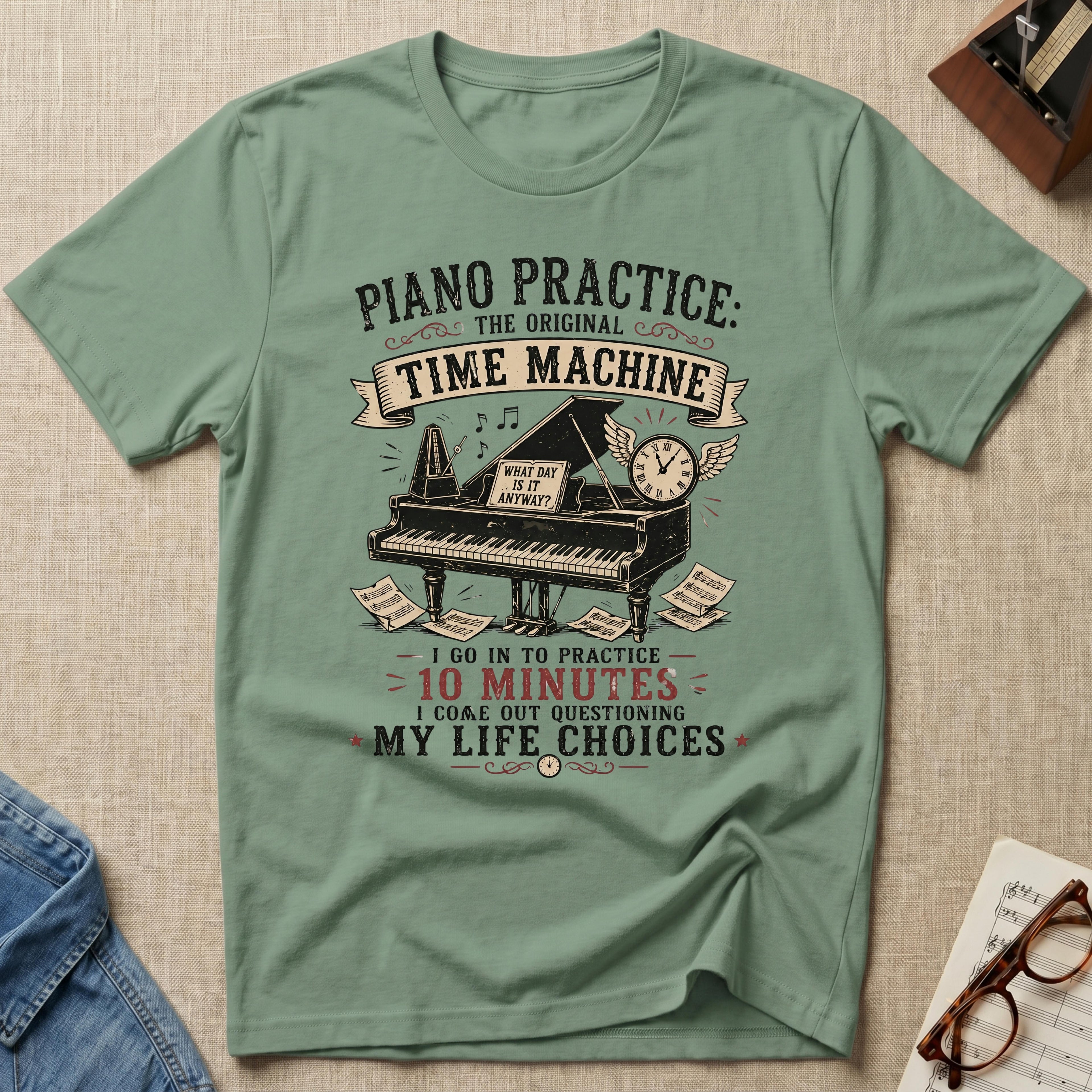 Piano Practice Time Machine T-Shirt