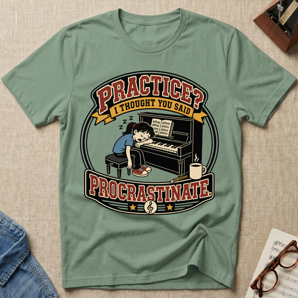 "(W) Practice? Thought You Said Procrastinate" T-Shirt
