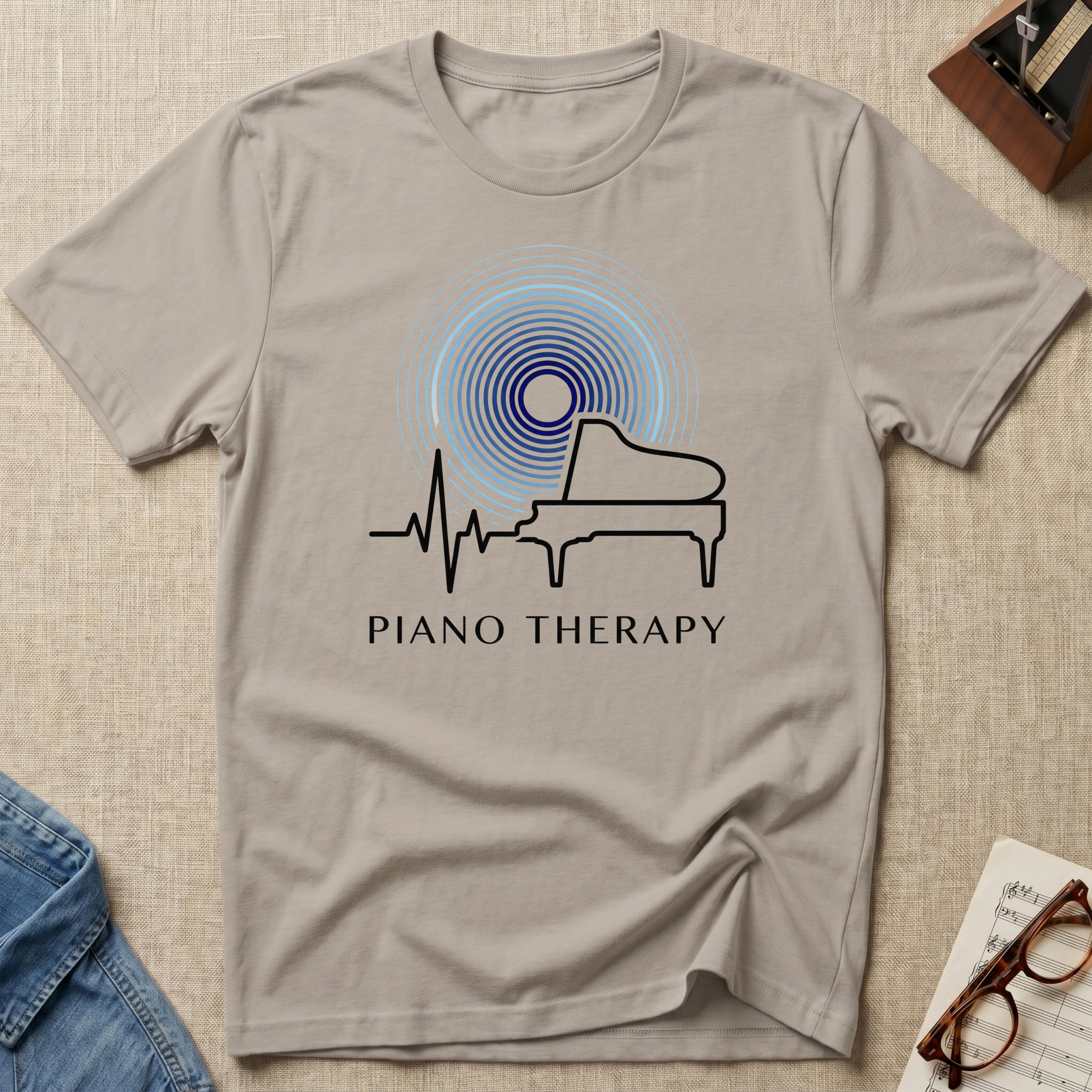 Piano Therapy Heartbeat T-Shirt