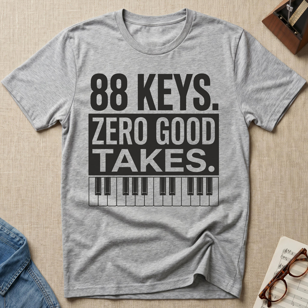 "88 Keys. Zero Good Takes" T-Shirt