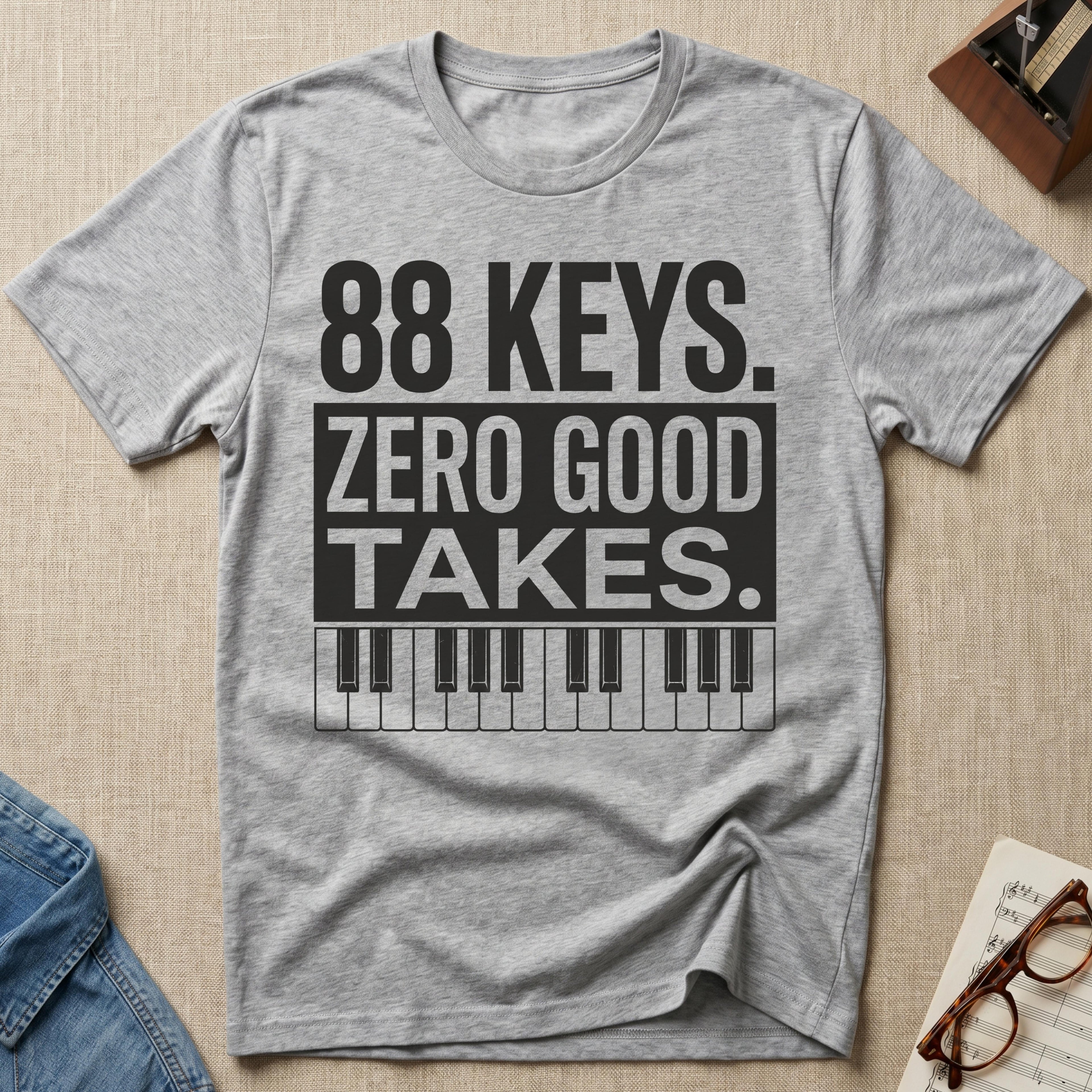 "88 Keys. Zero Good Takes" T-Shirt