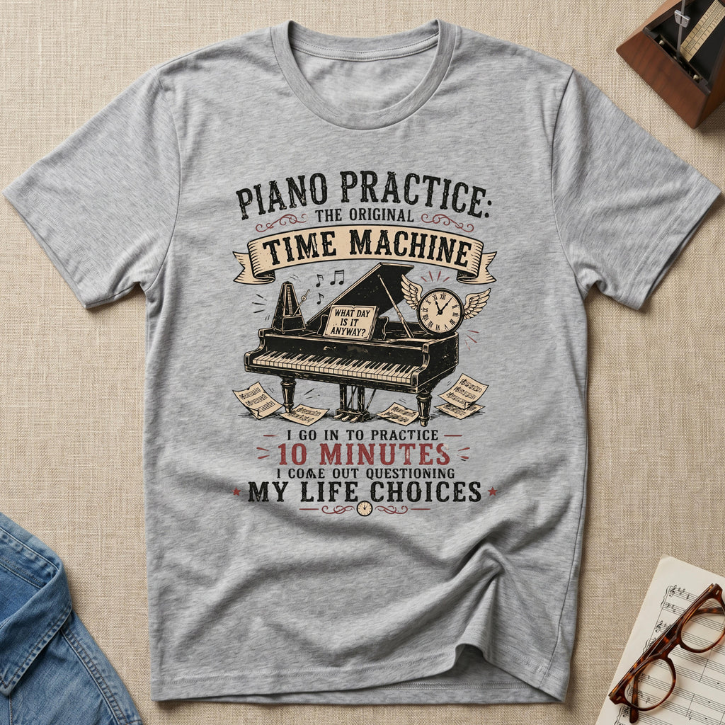 Piano Practice Time Machine T-Shirt