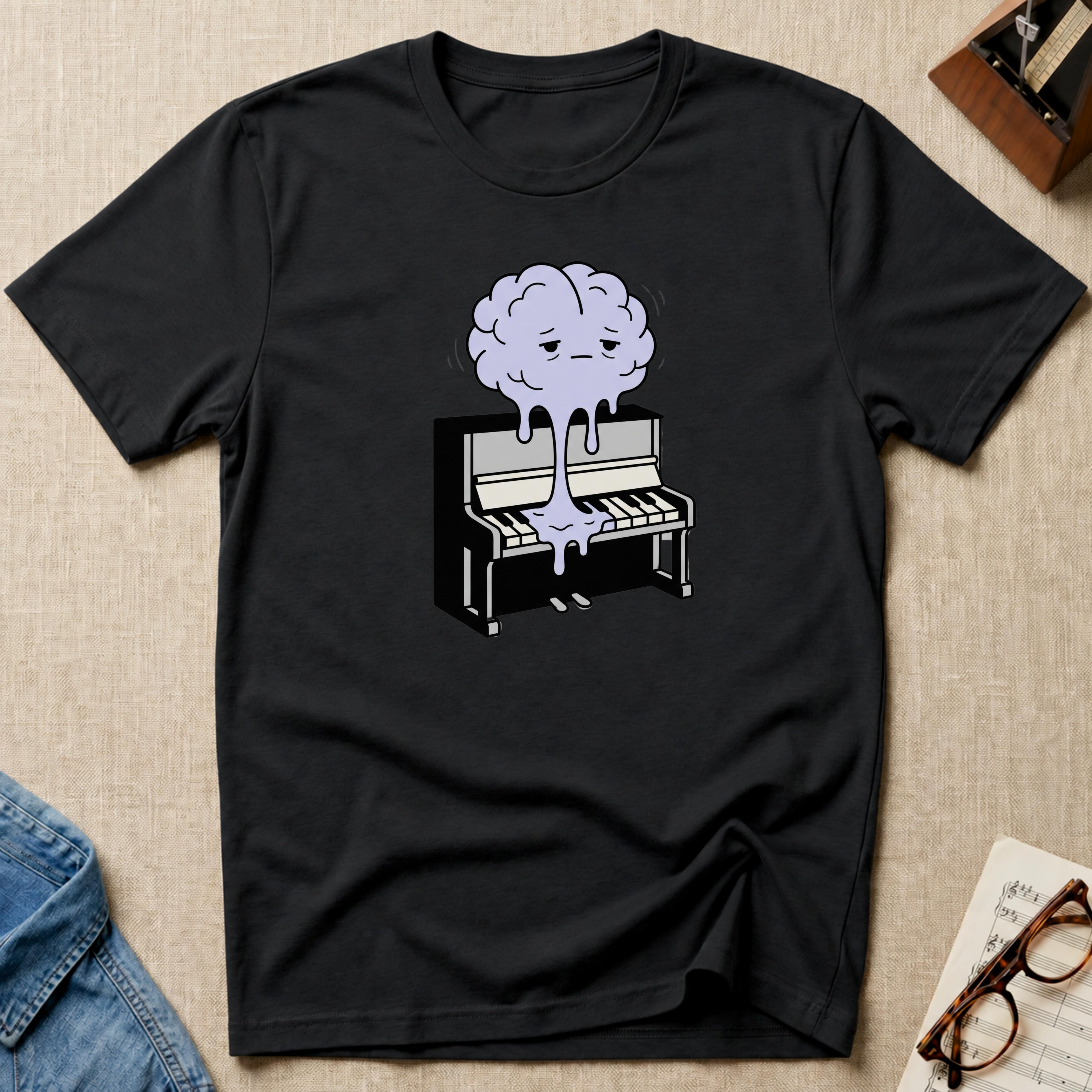 Tired Melting Brain Piano T-Shirt