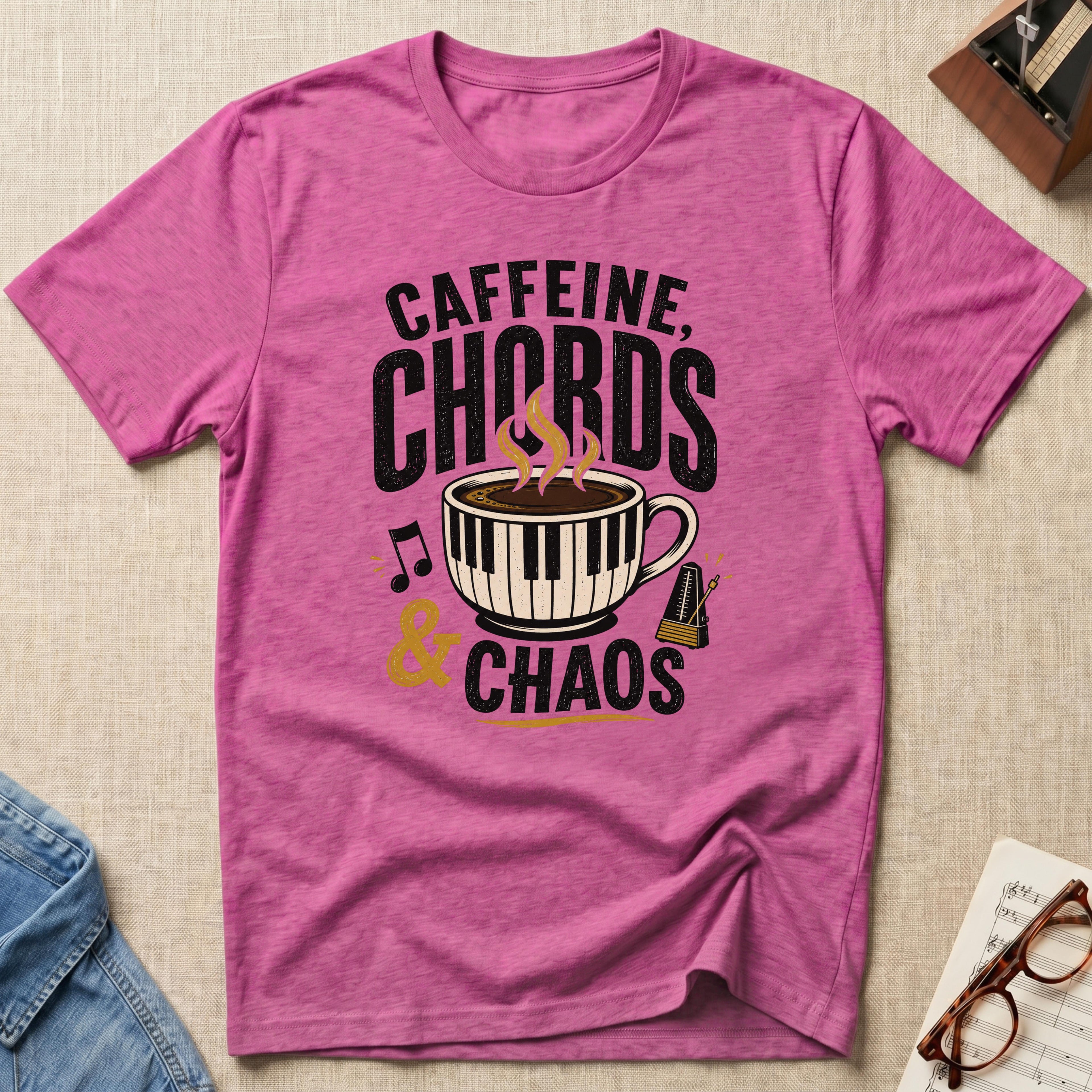 "Caffeine, Chords & Chaos" T-Shirt