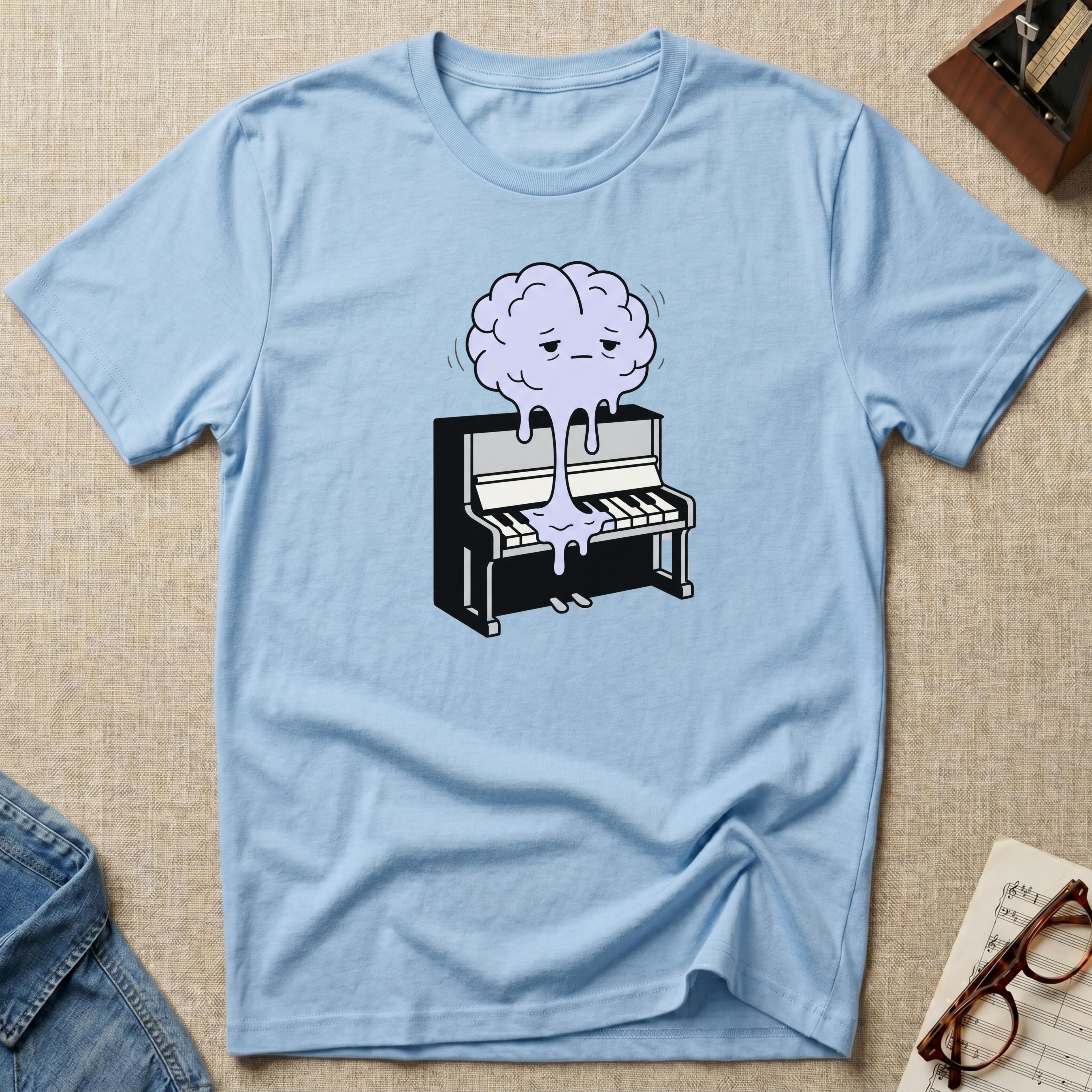 Tired Melting Brain Piano T-Shirt