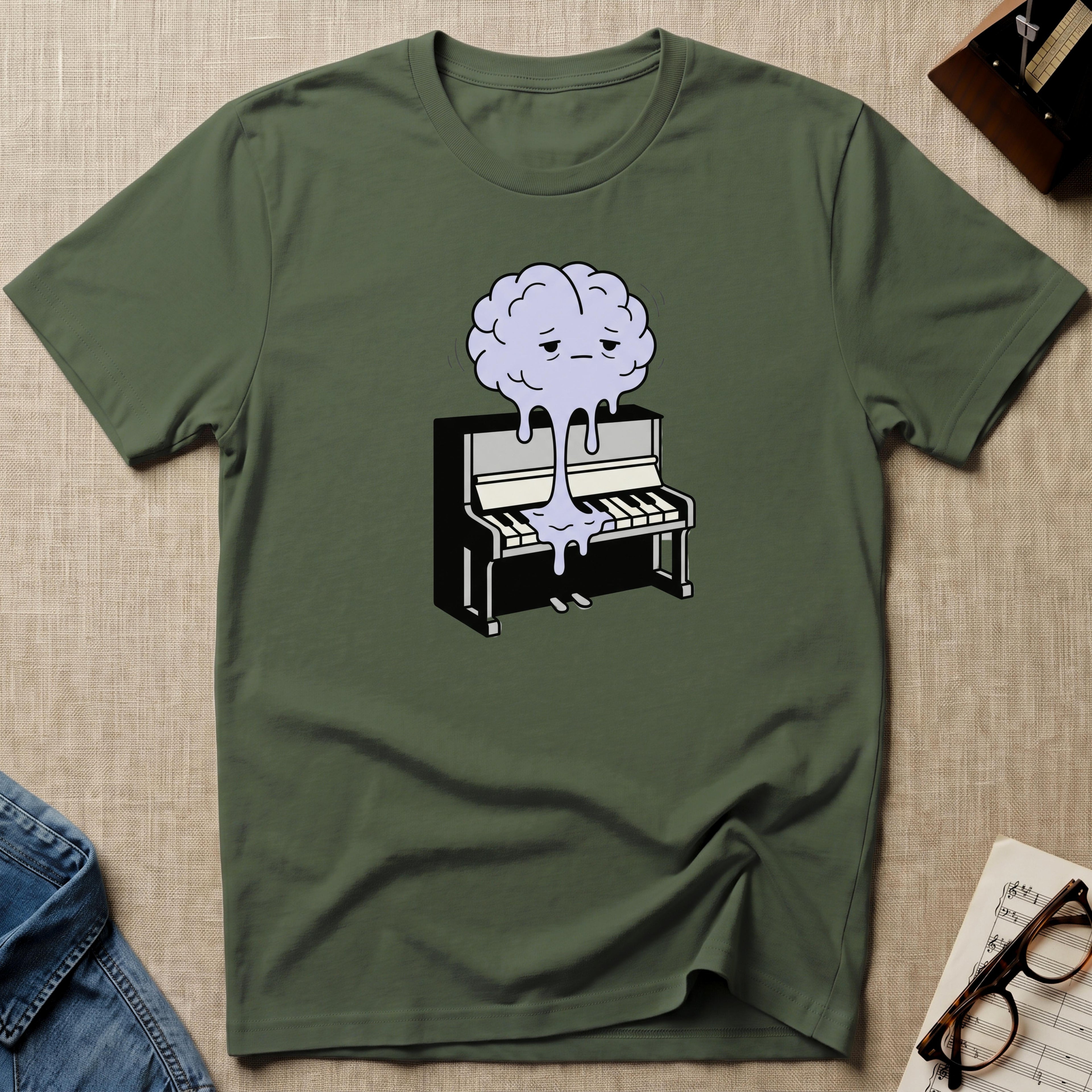 Tired Melting Brain Piano T-Shirt