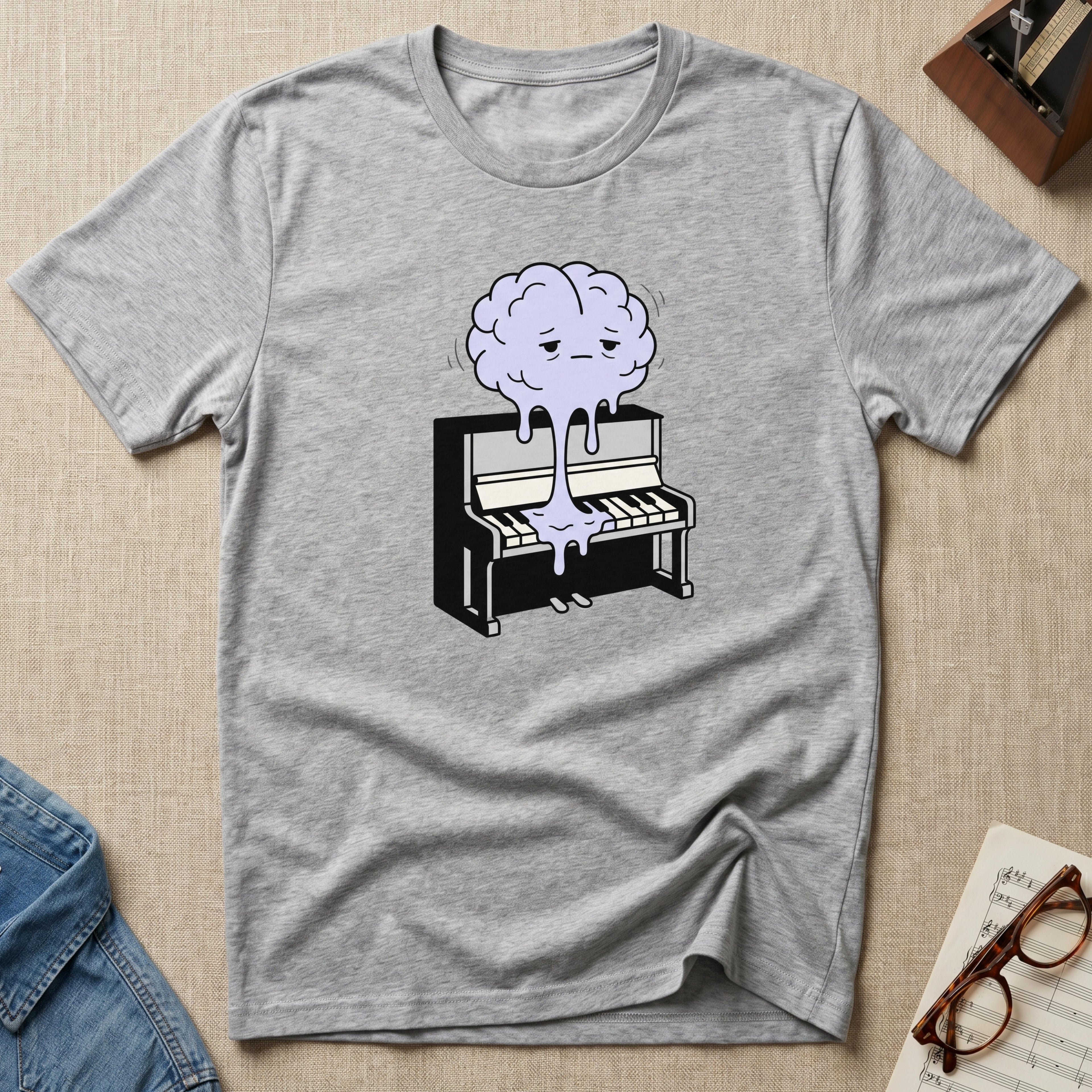 Tired Melting Brain Piano T-Shirt