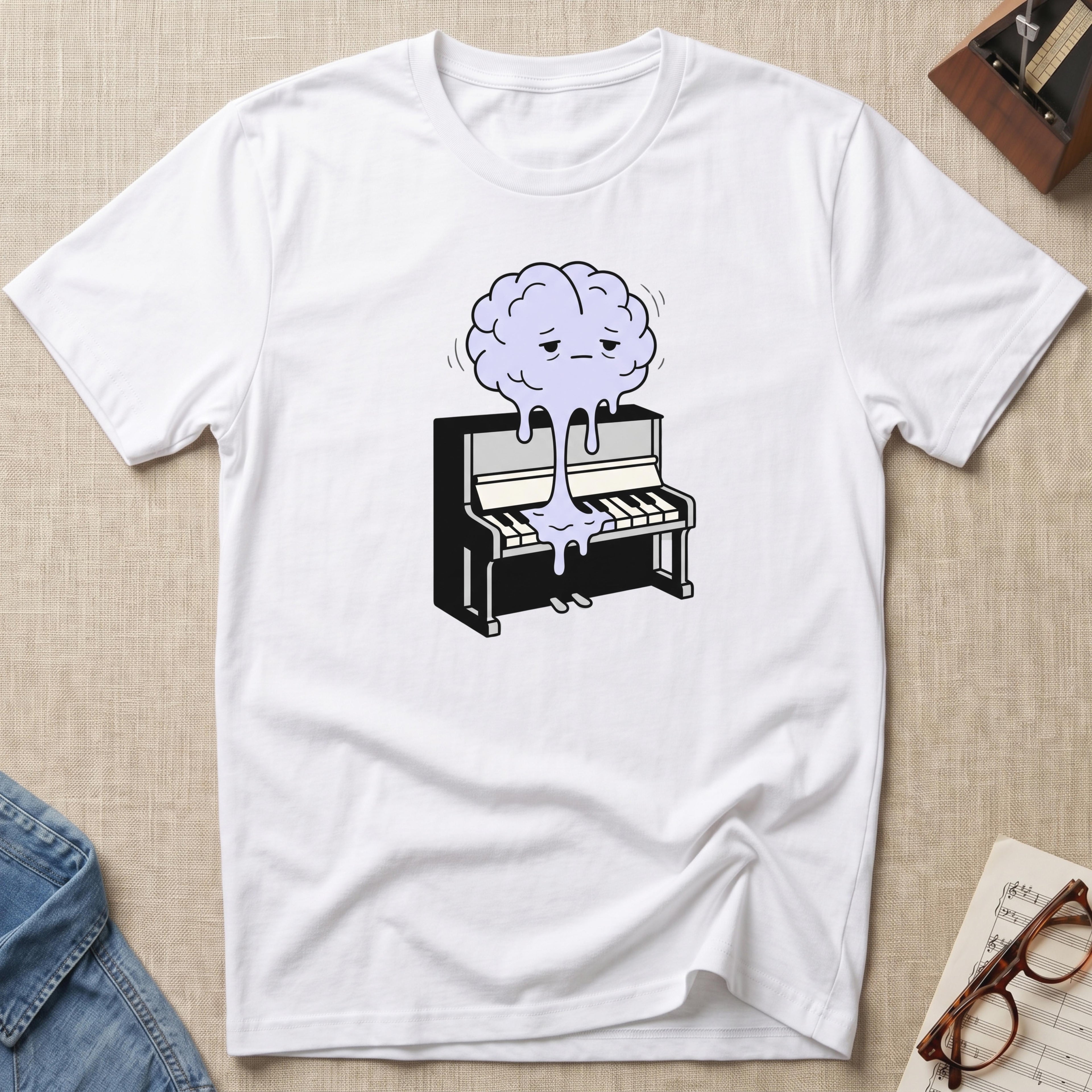 Tired Melting Brain Piano T-Shirt