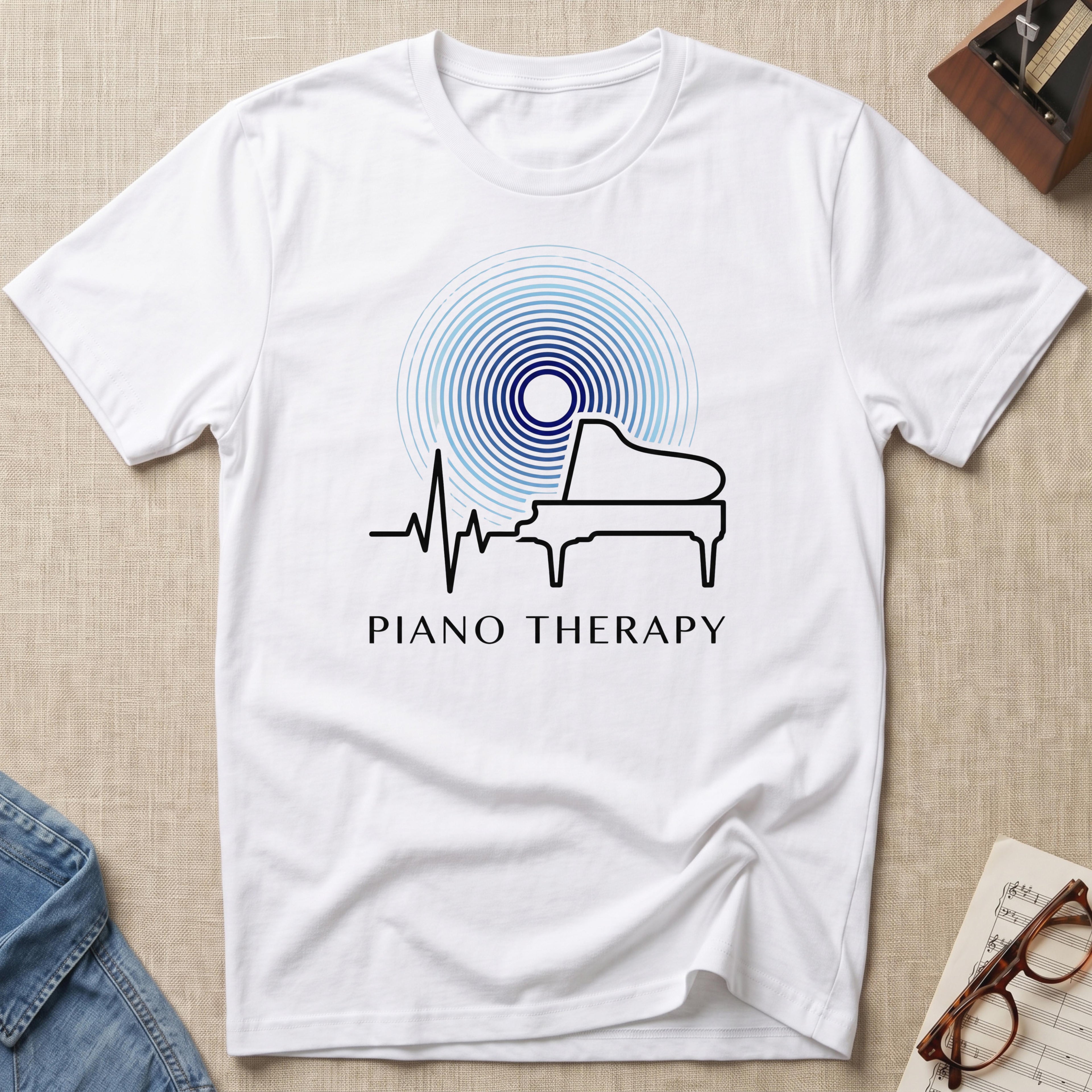 Piano Therapy Heartbeat T-Shirt