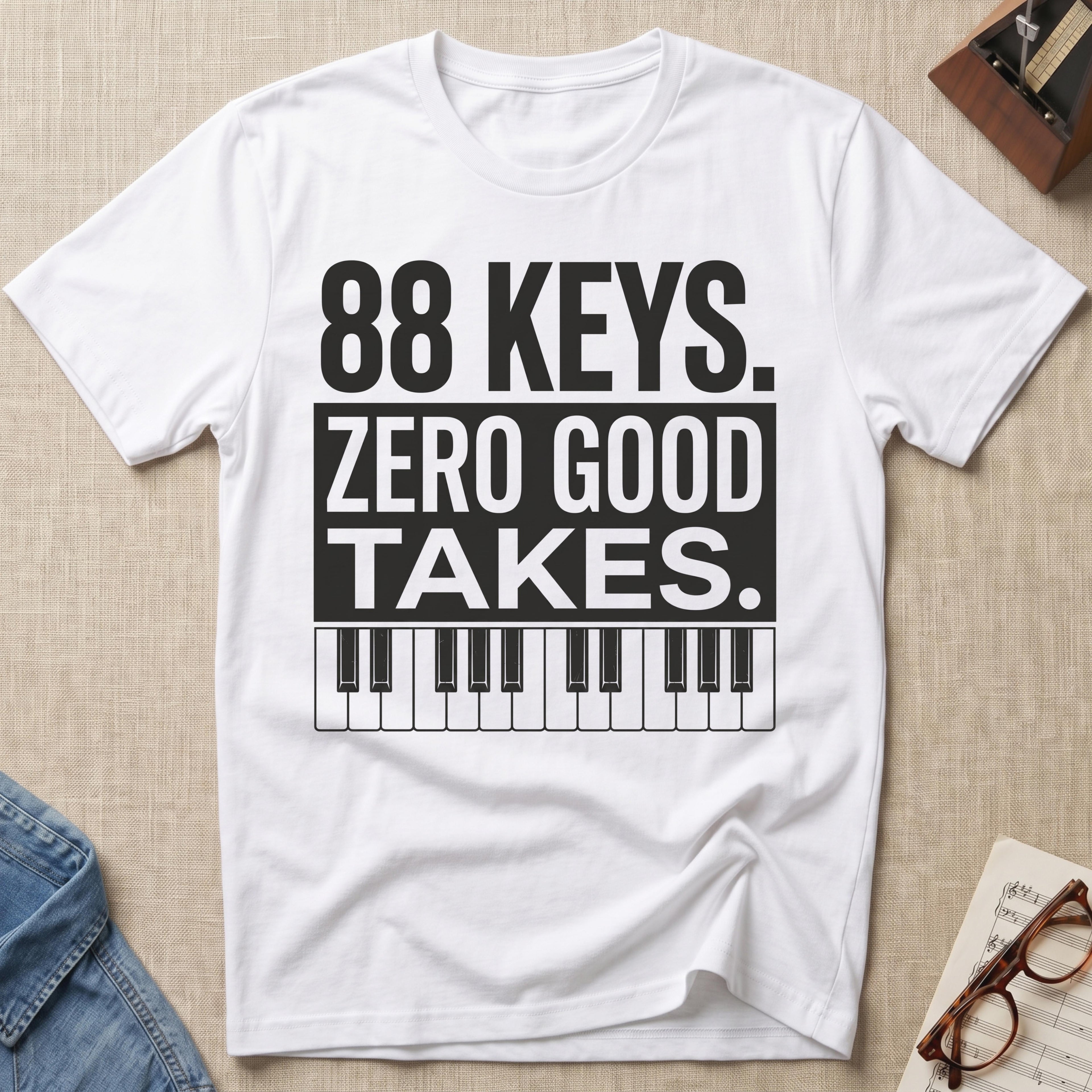 "88 Keys. Zero Good Takes" T-Shirt